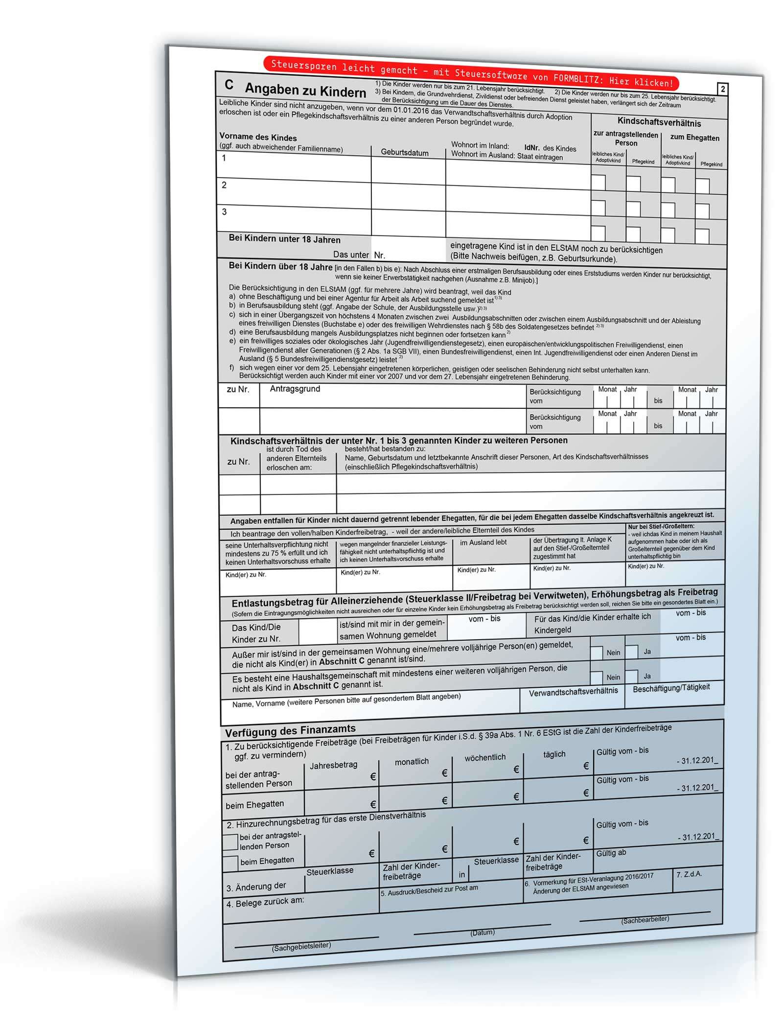 Vereinfachter Antrag auf Lohnsteuer-Ermäßigung 2016 PDF. Seite: 2