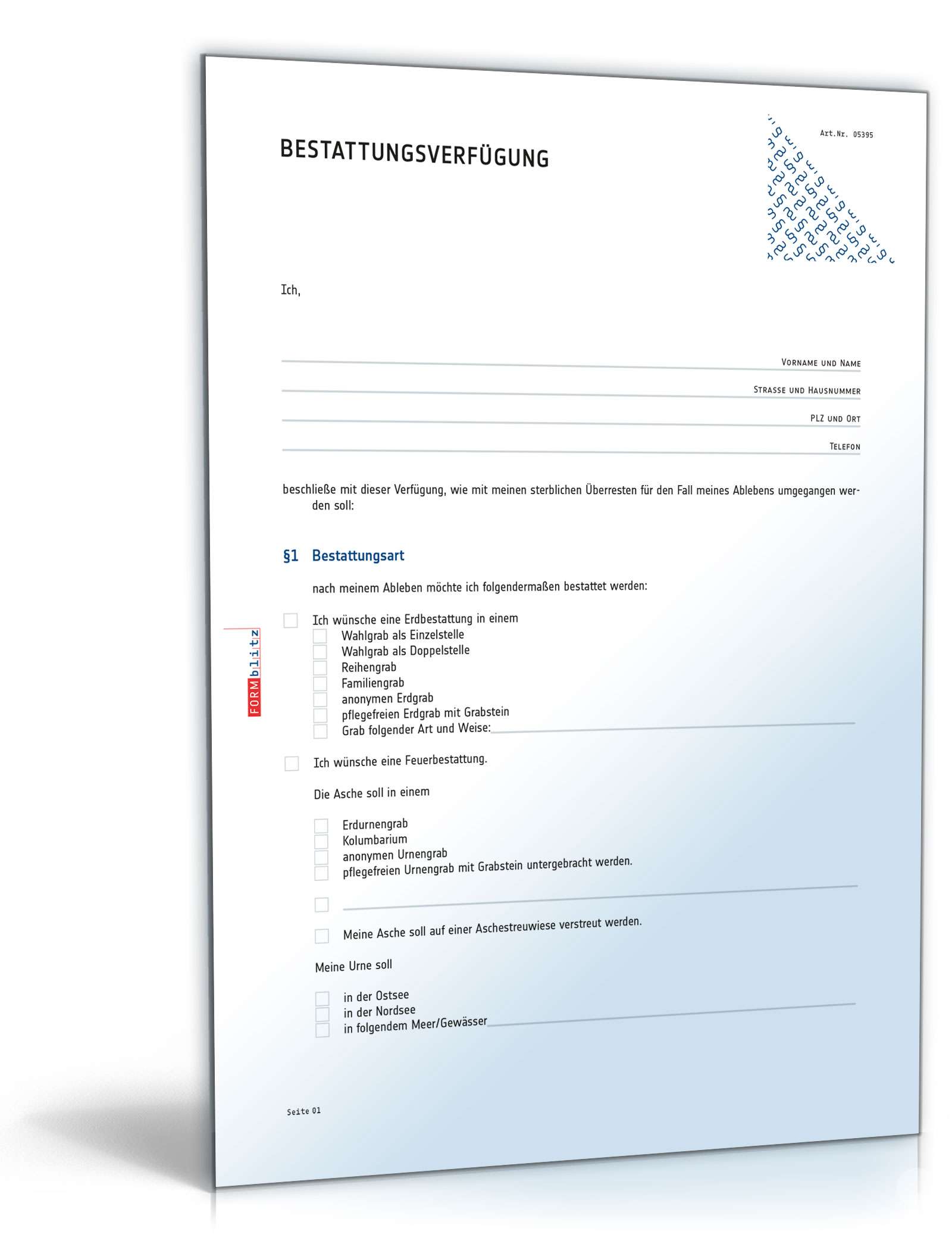 Bestattungsverfügung PDF