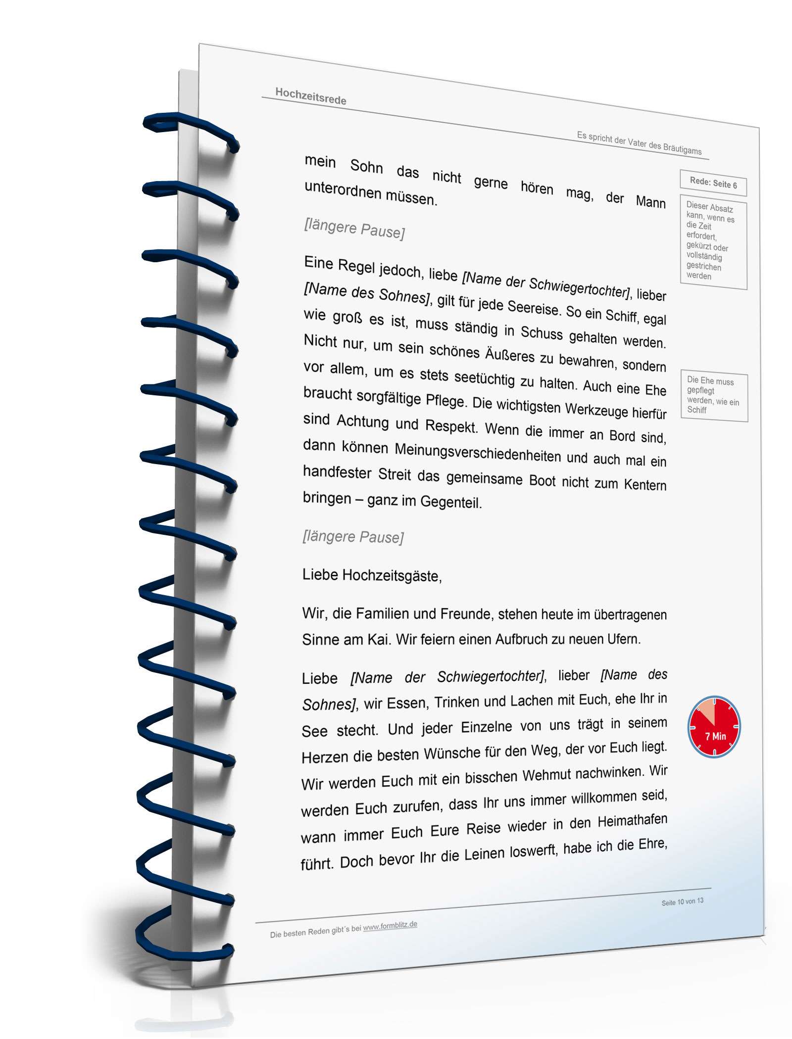 Hochzeitsrede Vater des Bräutigams zur Hochzeitsfeier Word. Seite: 10