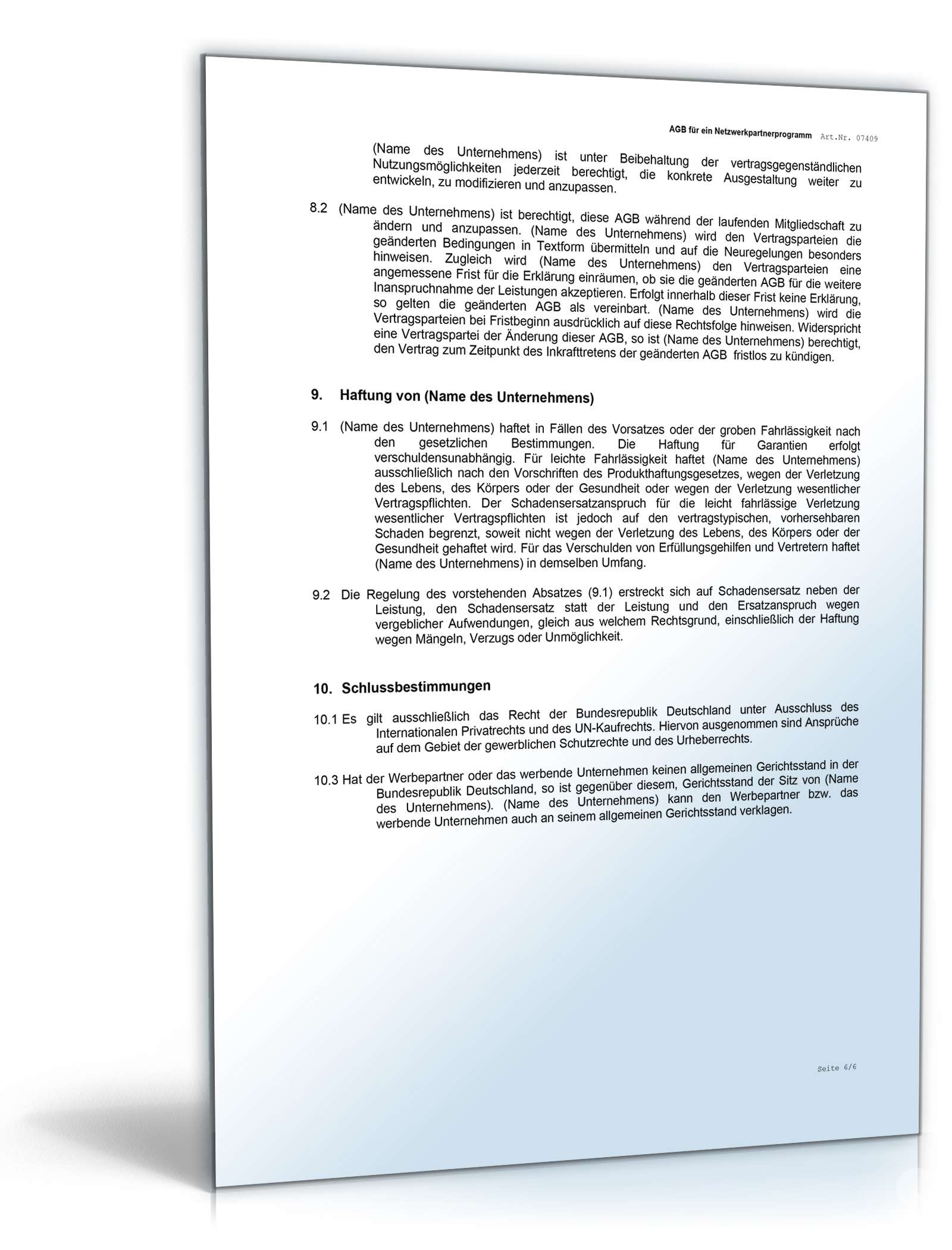 AGB Werbepartner-Netzwerk Word. Seite: 6