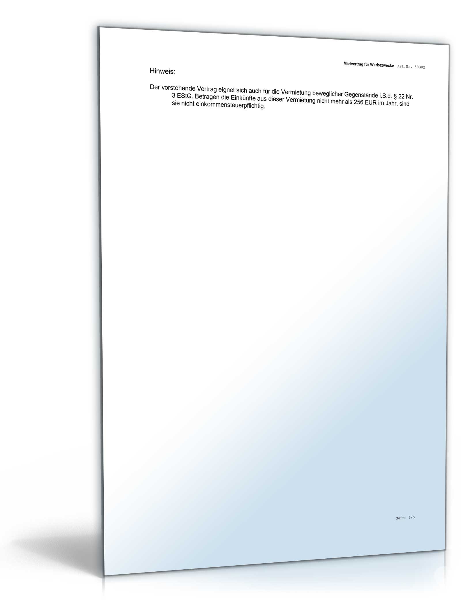 Mietvertrag Nutzung einer Werbefläche
 Word. Seite: 7