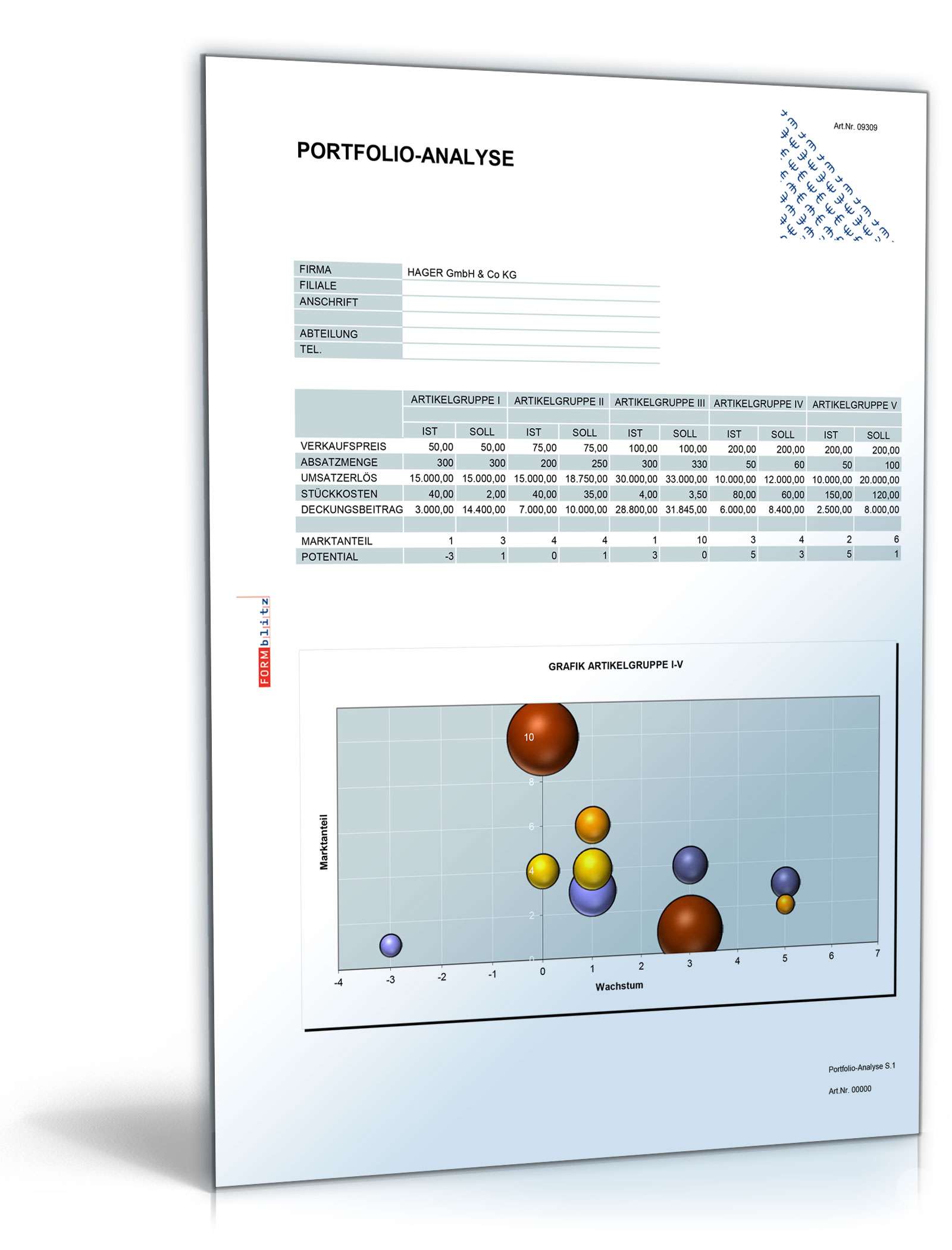 Portfolio-Analyse Existenzgründer Excel