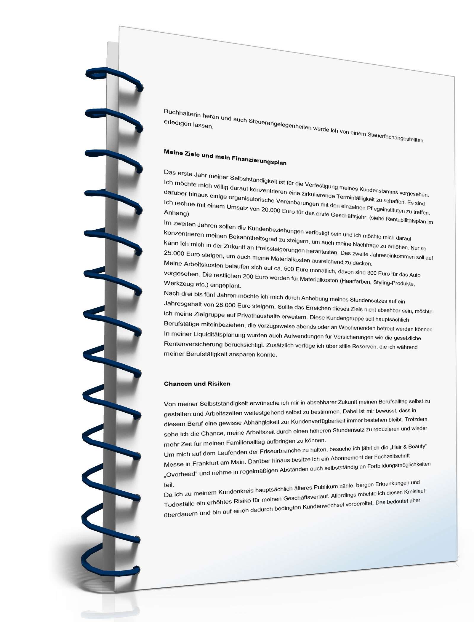 Businessplan mobiler Friseur  Excel. Seite: 3