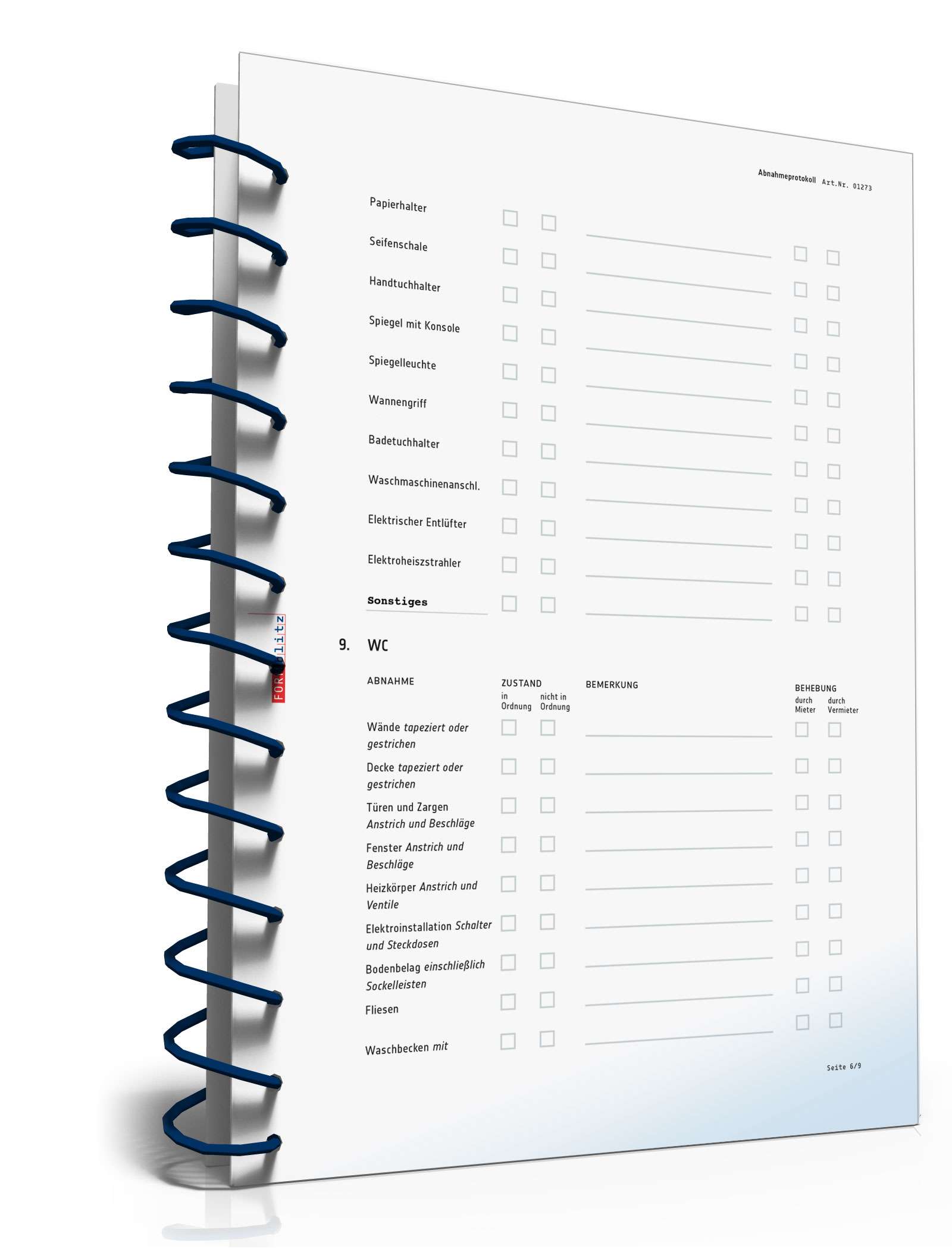 Abnahmeprotokoll Gewerberäume PDF. Seite: 6