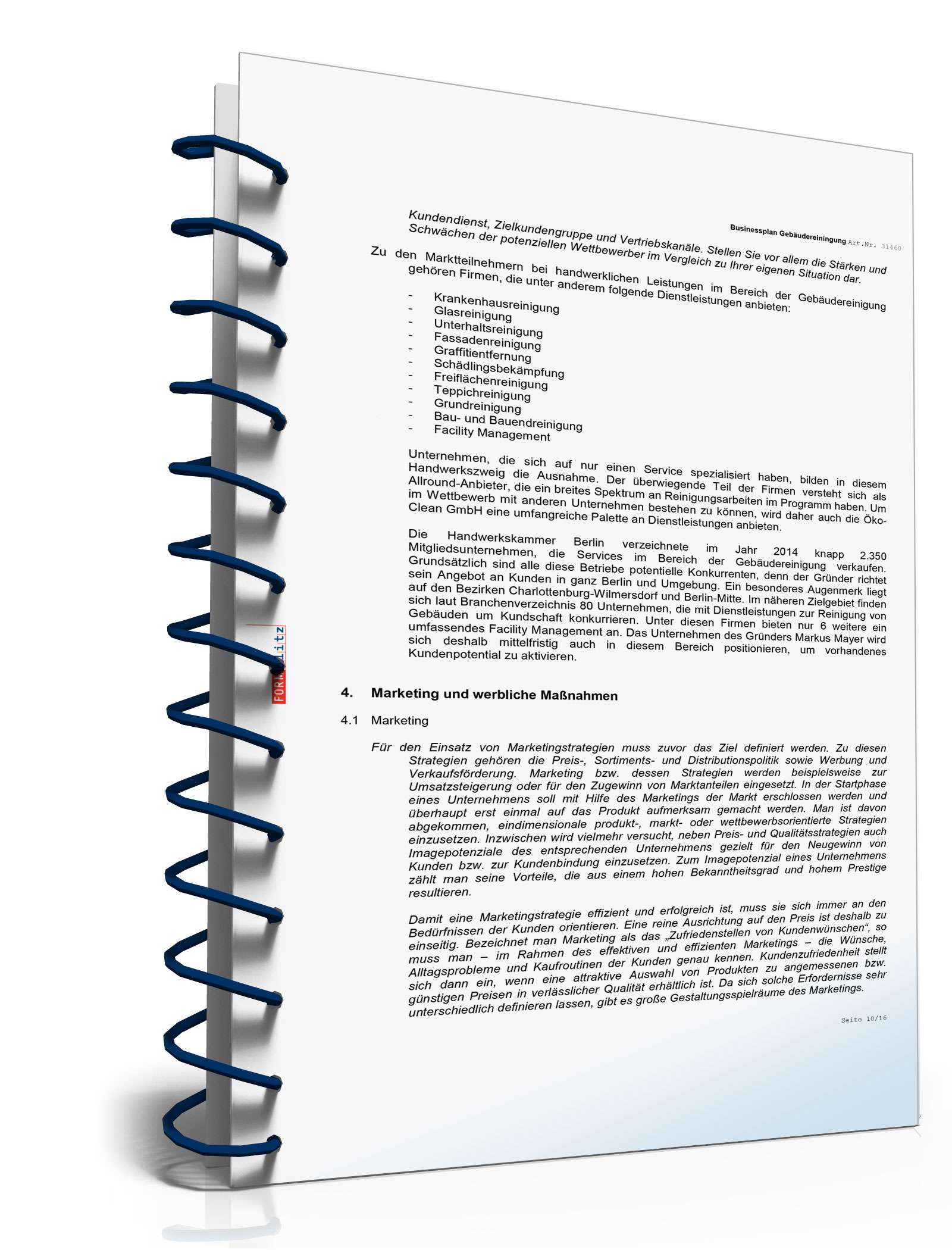 Businessplan Gebäudereinigung Excel. Seite: 9