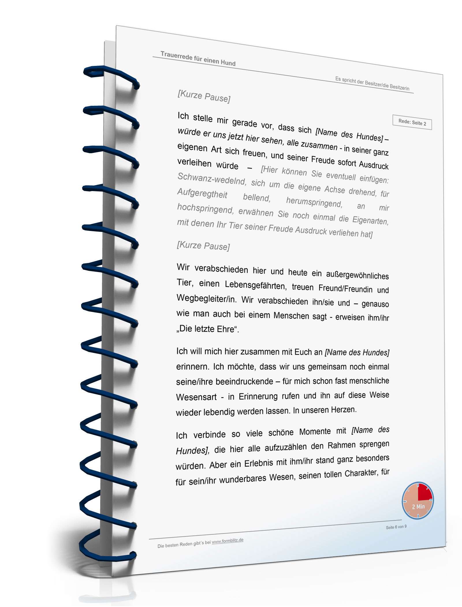 Trauerrede für einen Hund Word. Seite: 6