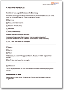 Checkliste Impfschutz Word