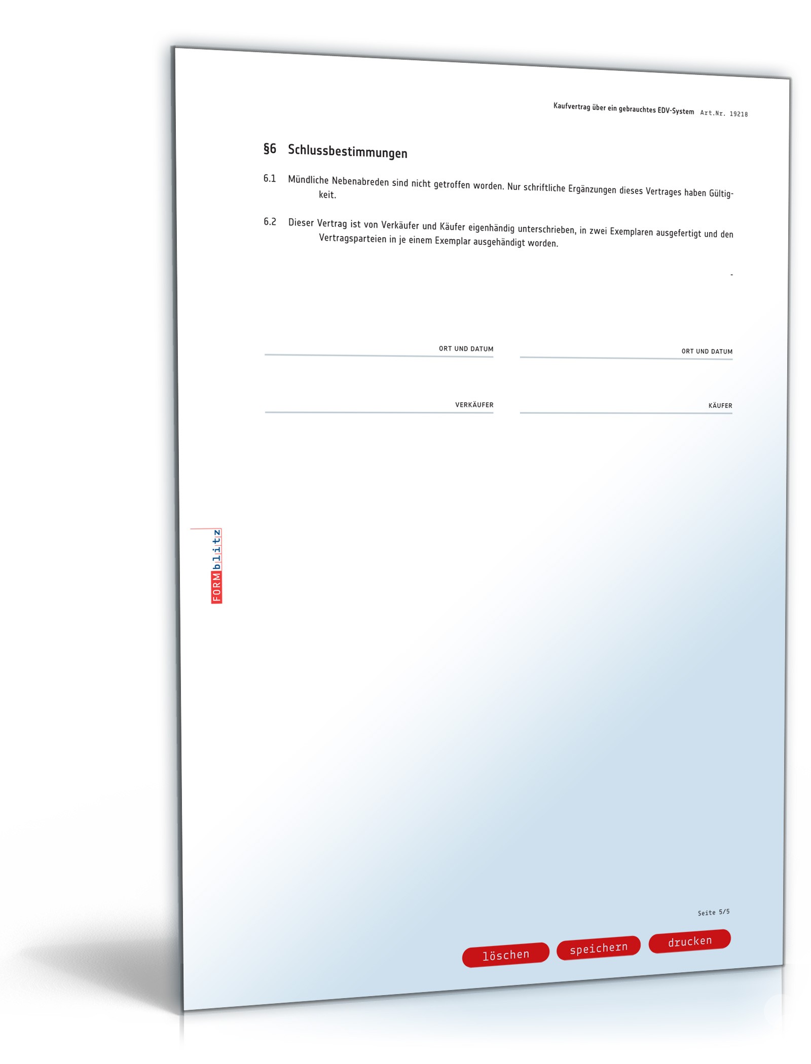 Kaufvertrag gebrauchtes EDV-System PDF. Seite: 5