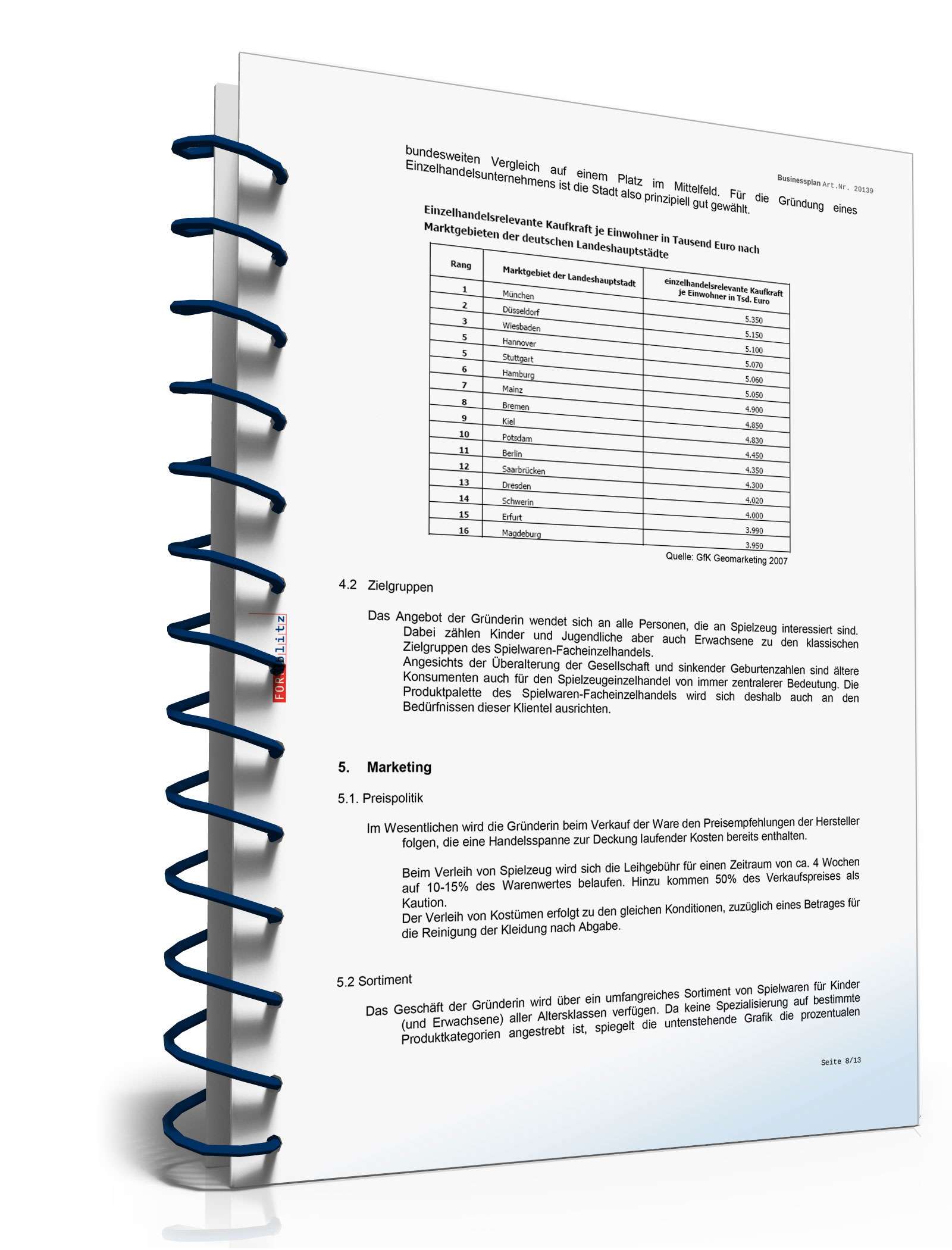 Businessplan Spielwarenhandel Excel. Seite: 11