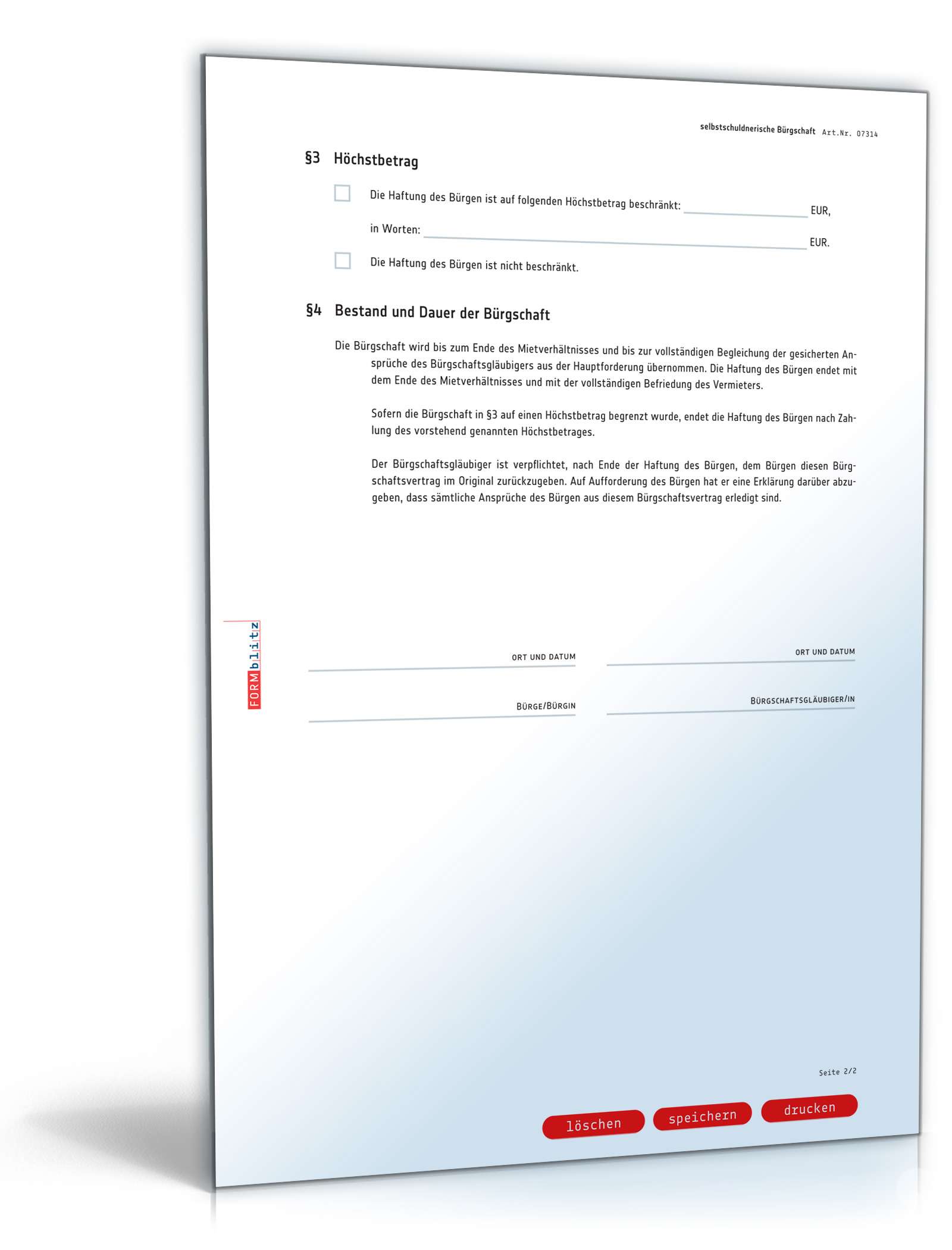 Mietbürgschaft PDF. Seite: 2