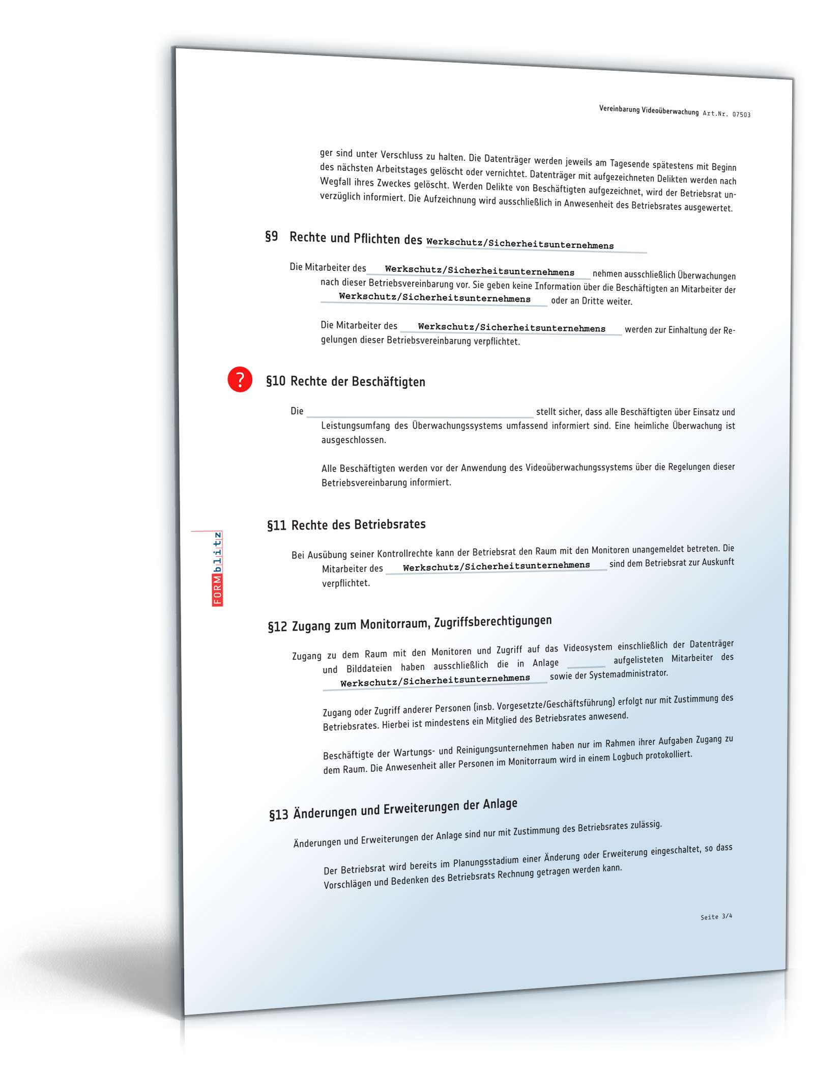 Betriebsvereinbarung Videoüberwachung PDF. Seite: 3