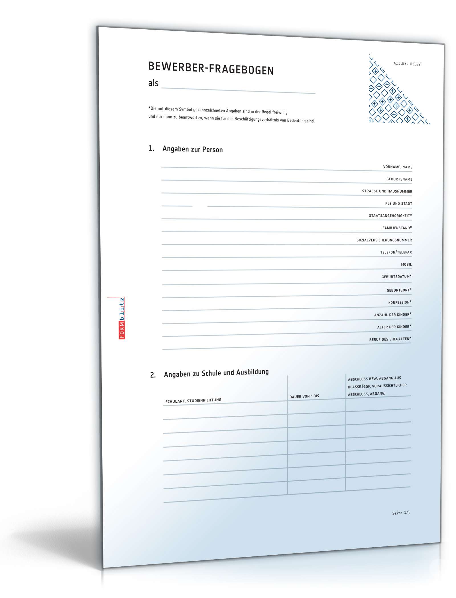 Fragebogen Bewerber PDF