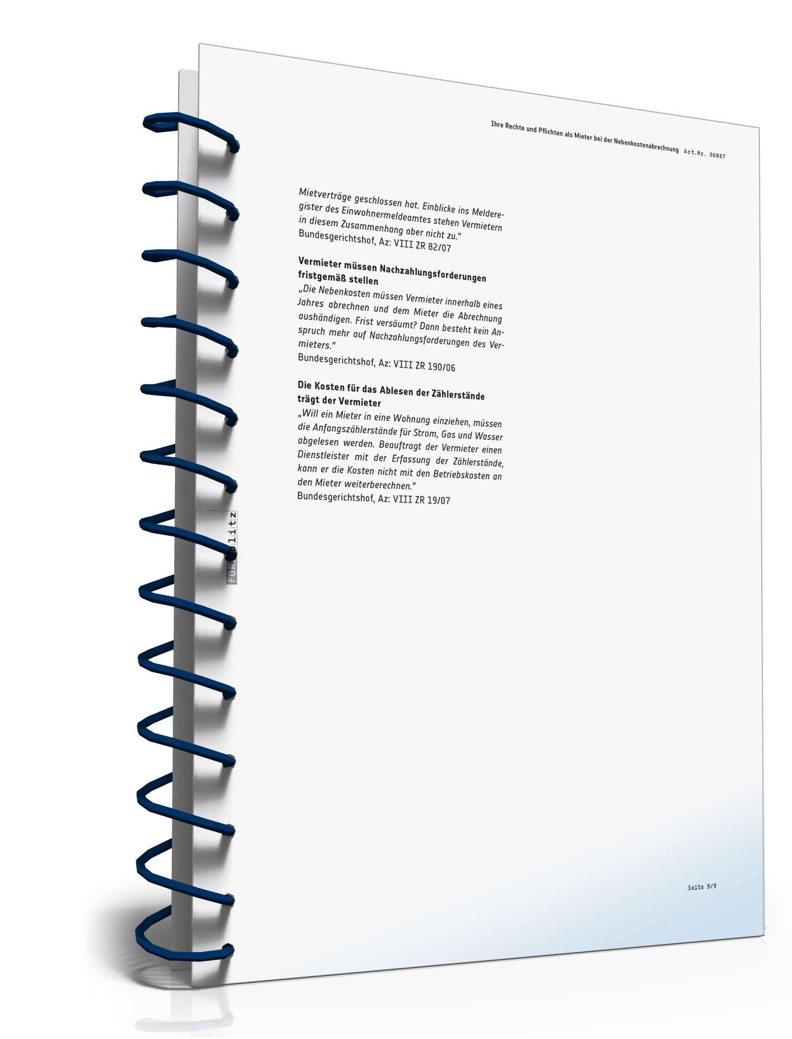 Ratgeber Mietrecht Nebenkostenabrechnung  PDF. Seite: 9