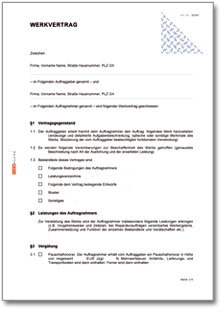 Werkvertrag nach BGB Word