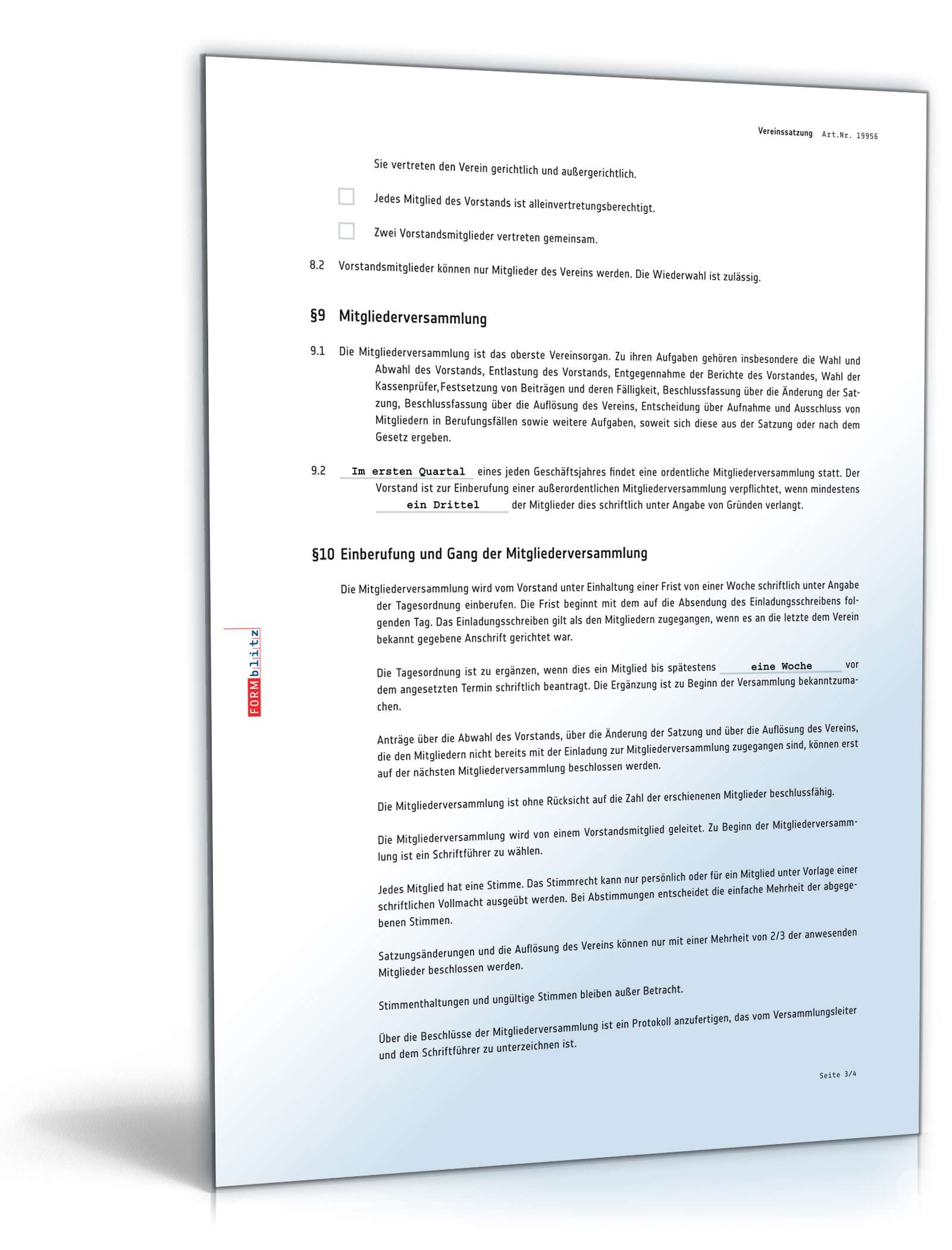 Satzung nicht gemeinnütziger Verein PDF. Seite: 3