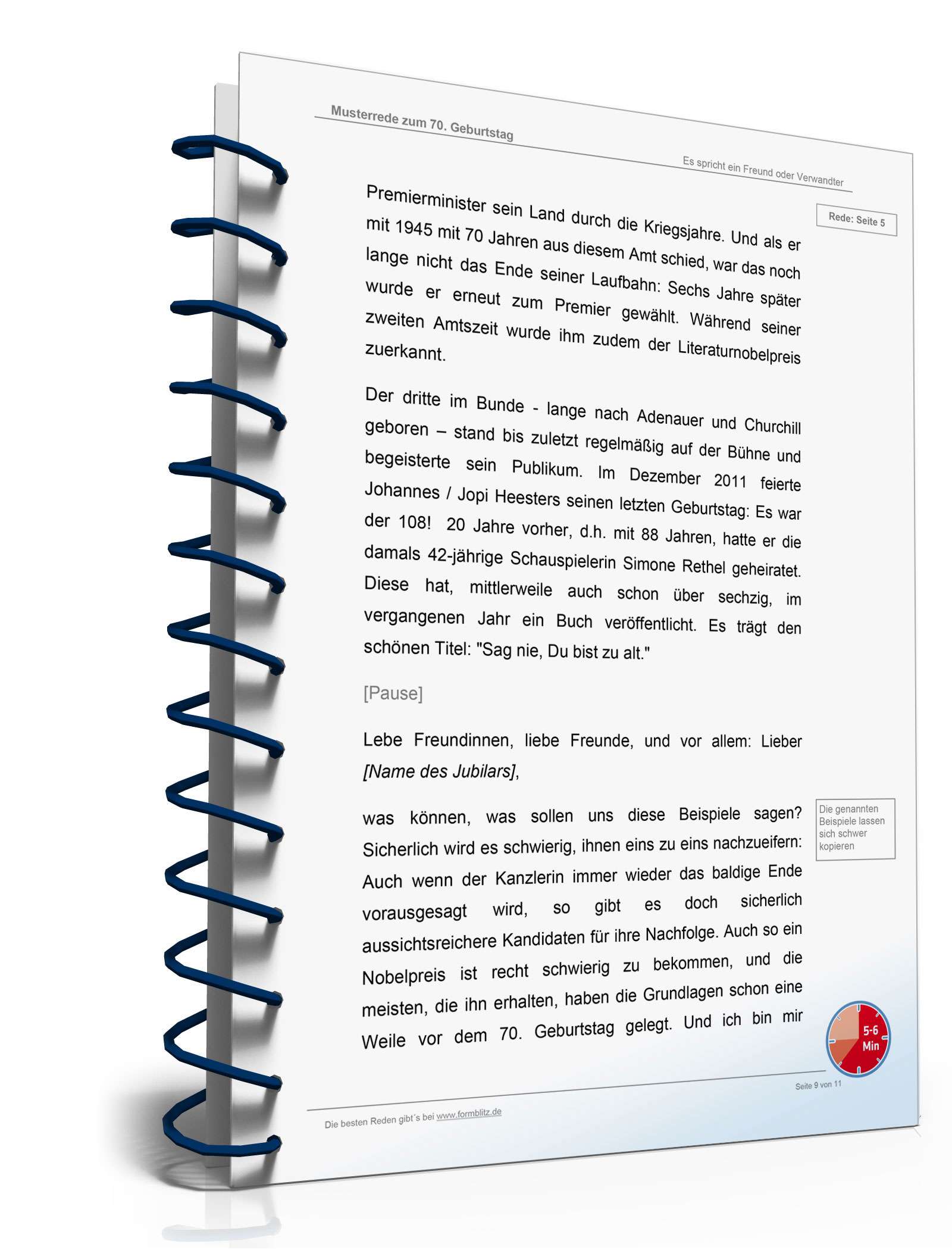 Rede zum 70. Geburtstag eines männlichen Jubilar Word. Seite: 9