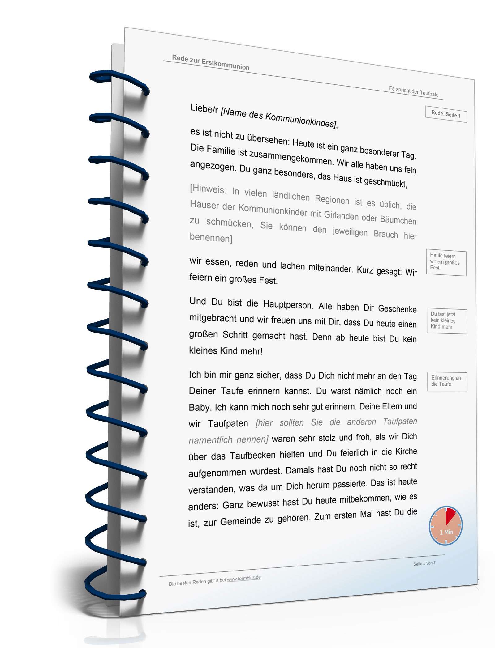 Musterrede Erstkommunion Word. Seite: 5