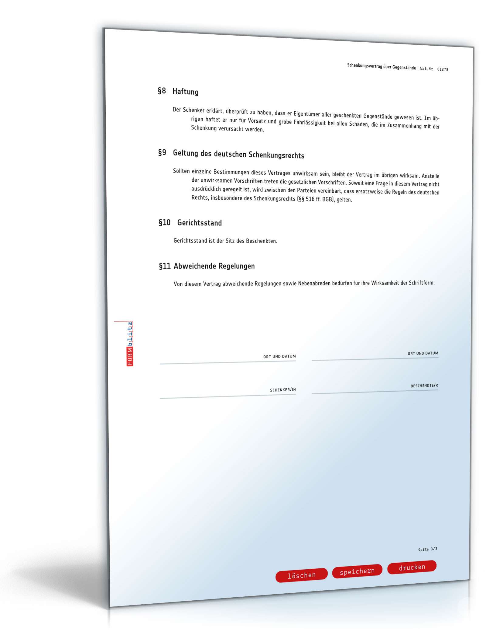 Schenkungsvertrag PDF. Seite: 3