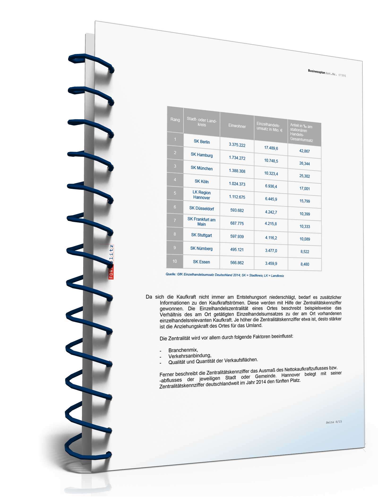 Businessplan Buchhandlung Excel. Seite: 7