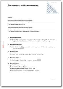 Überlassungs- und Nutzungsvertrag Word