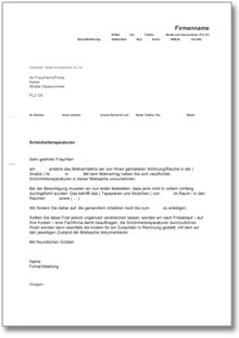 Aufforderung zur Durchführung von Schönheitsreparaturen Word