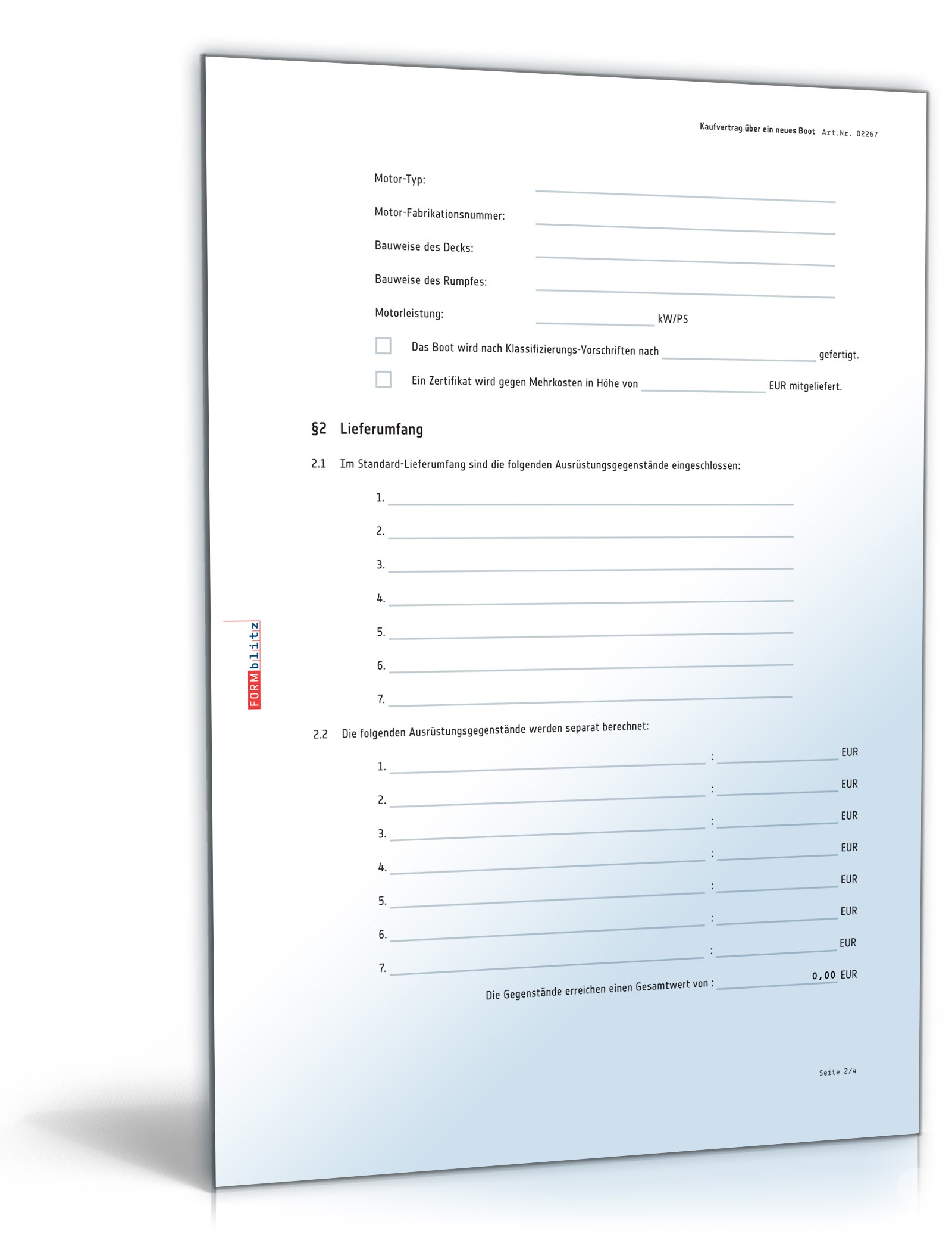 Kaufvertrag Boot PDF. Seite: 2