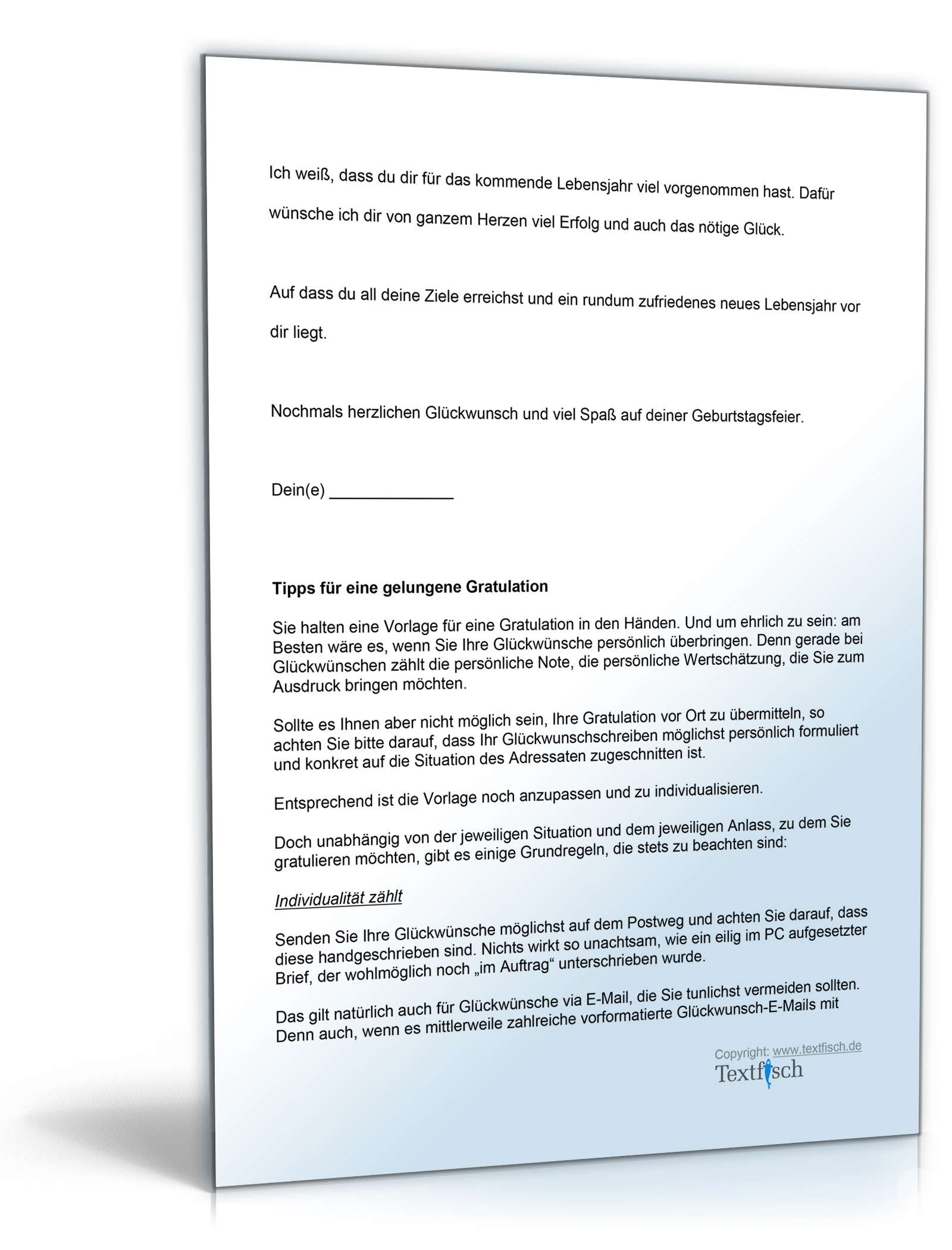 Gratulation Geburtstag Familie/Freunde Word. Seite: 3