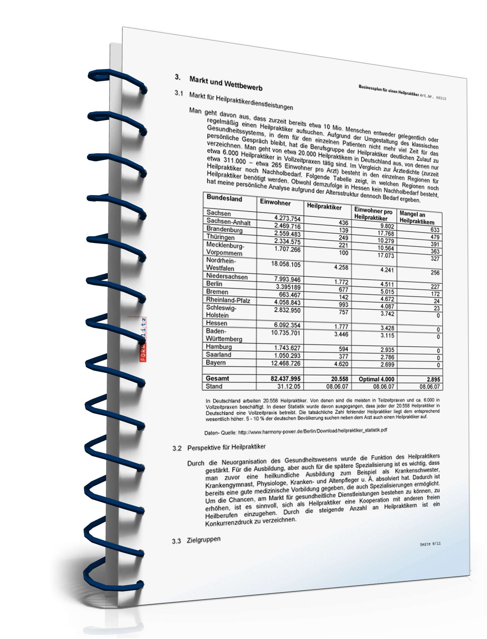 Businessplan Heilpraktiker Excel. Seite: 8