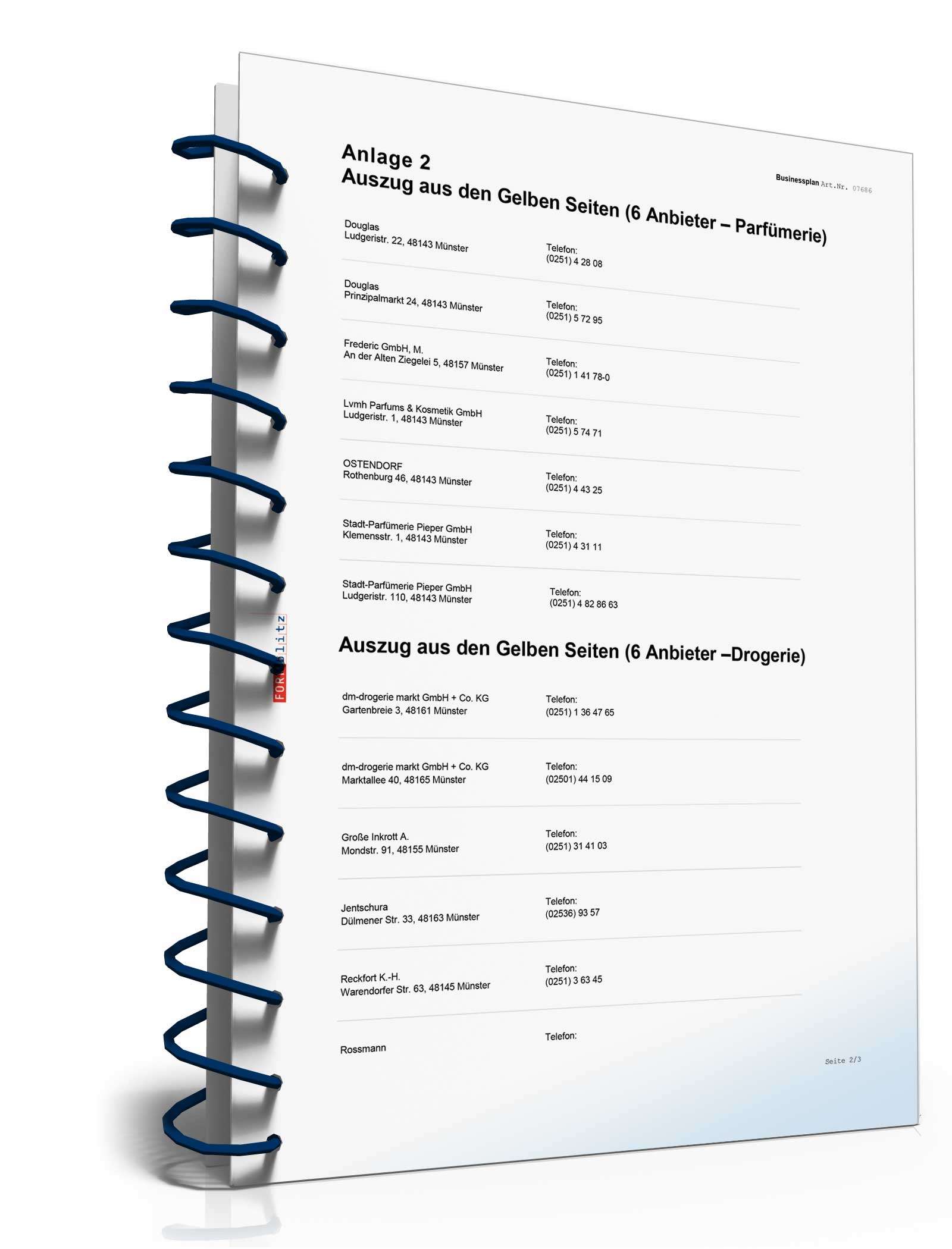 Businessplan Drogerie / Parfümerie Excel. Seite: 9