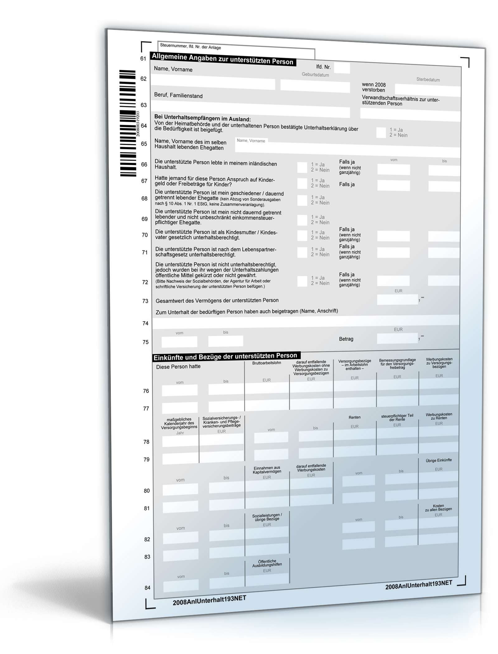 Anlage Unterhalt 2008 PDF. Seite: 3