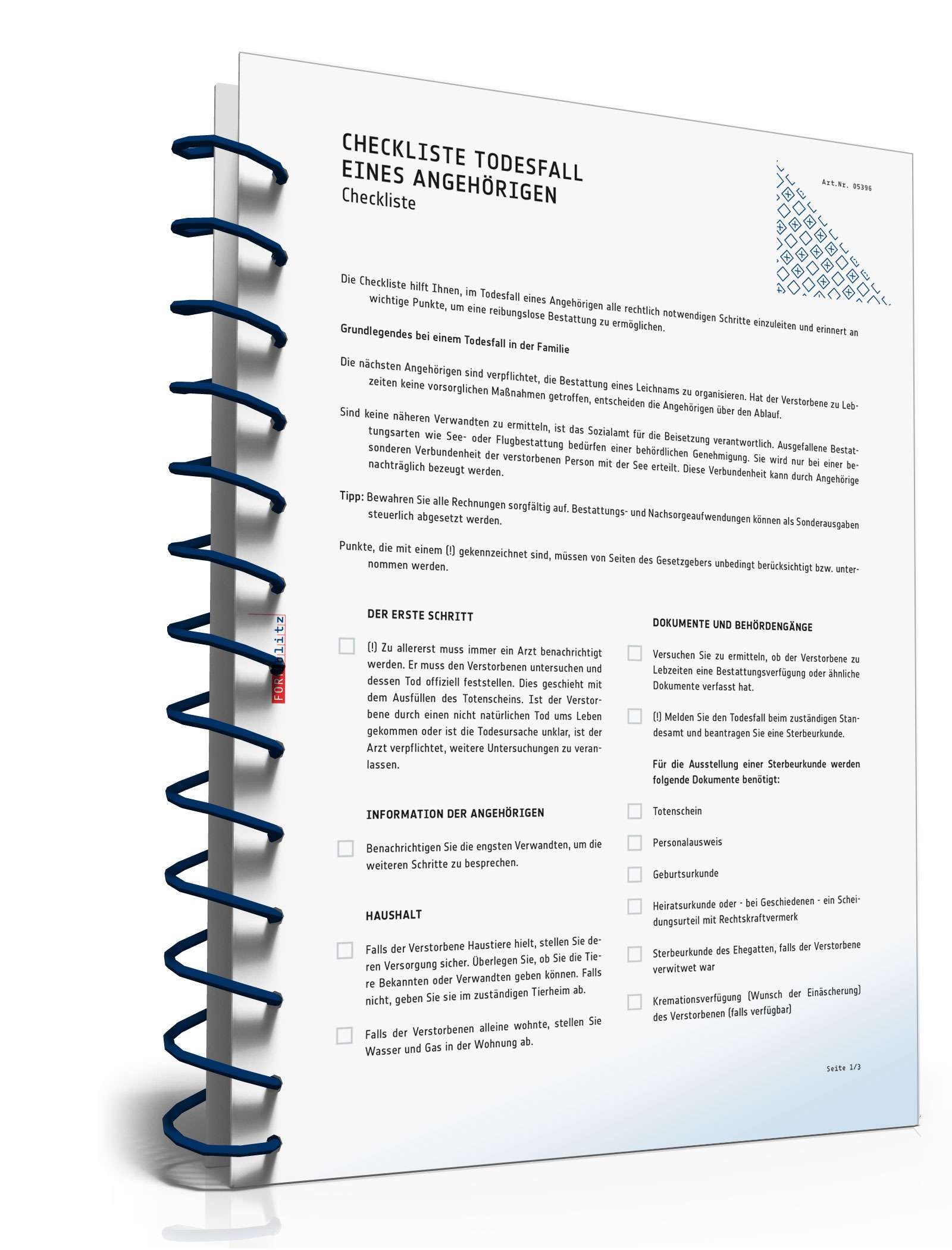 Checkliste Trauerfall PDF