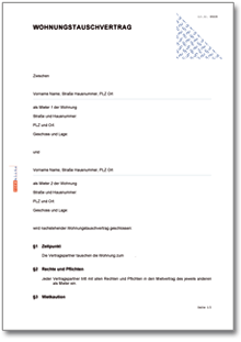 Wohnungstauschvertrag Word