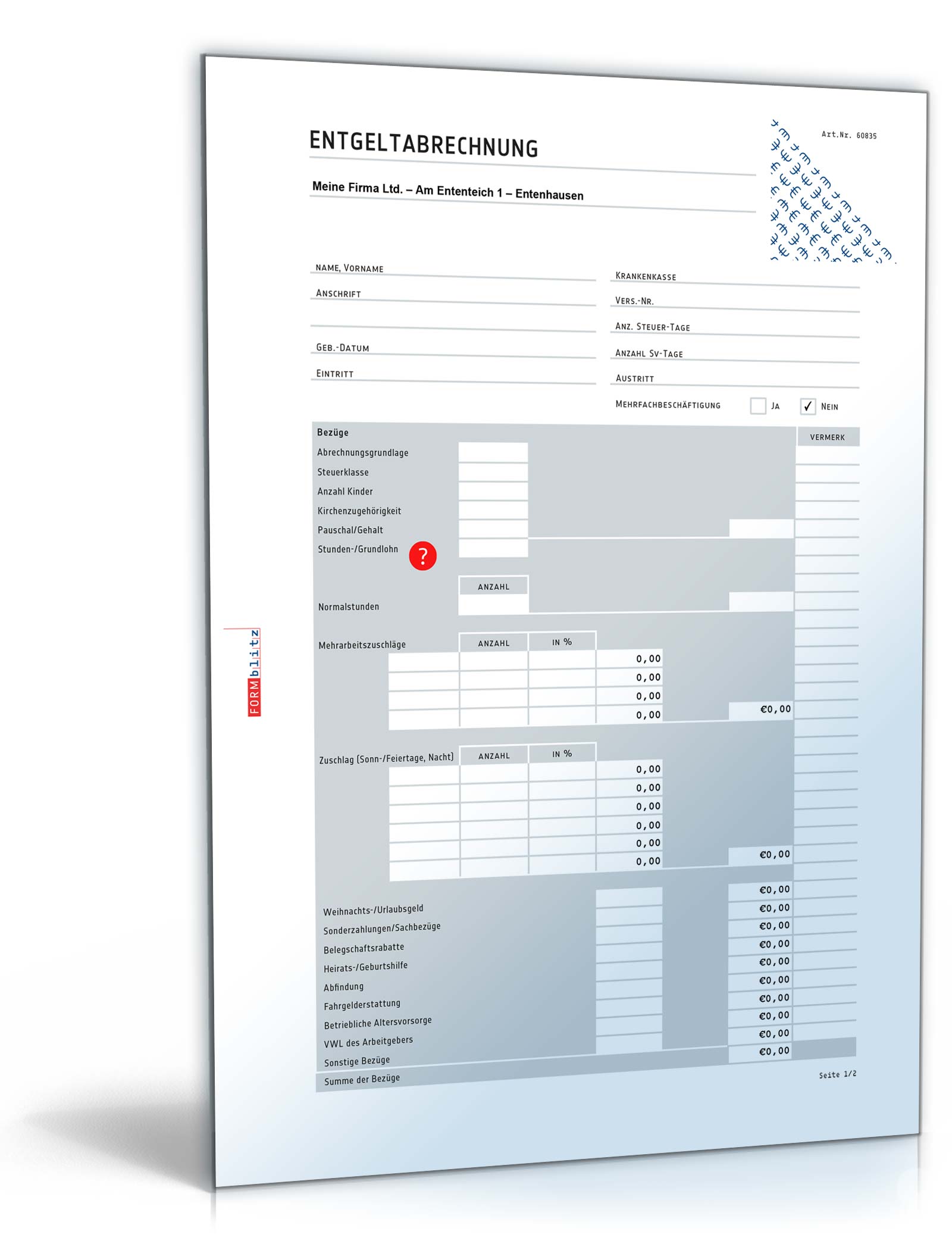 Lohn- und Gehaltsabrechnung 2018 mit Bankverbindung PDF