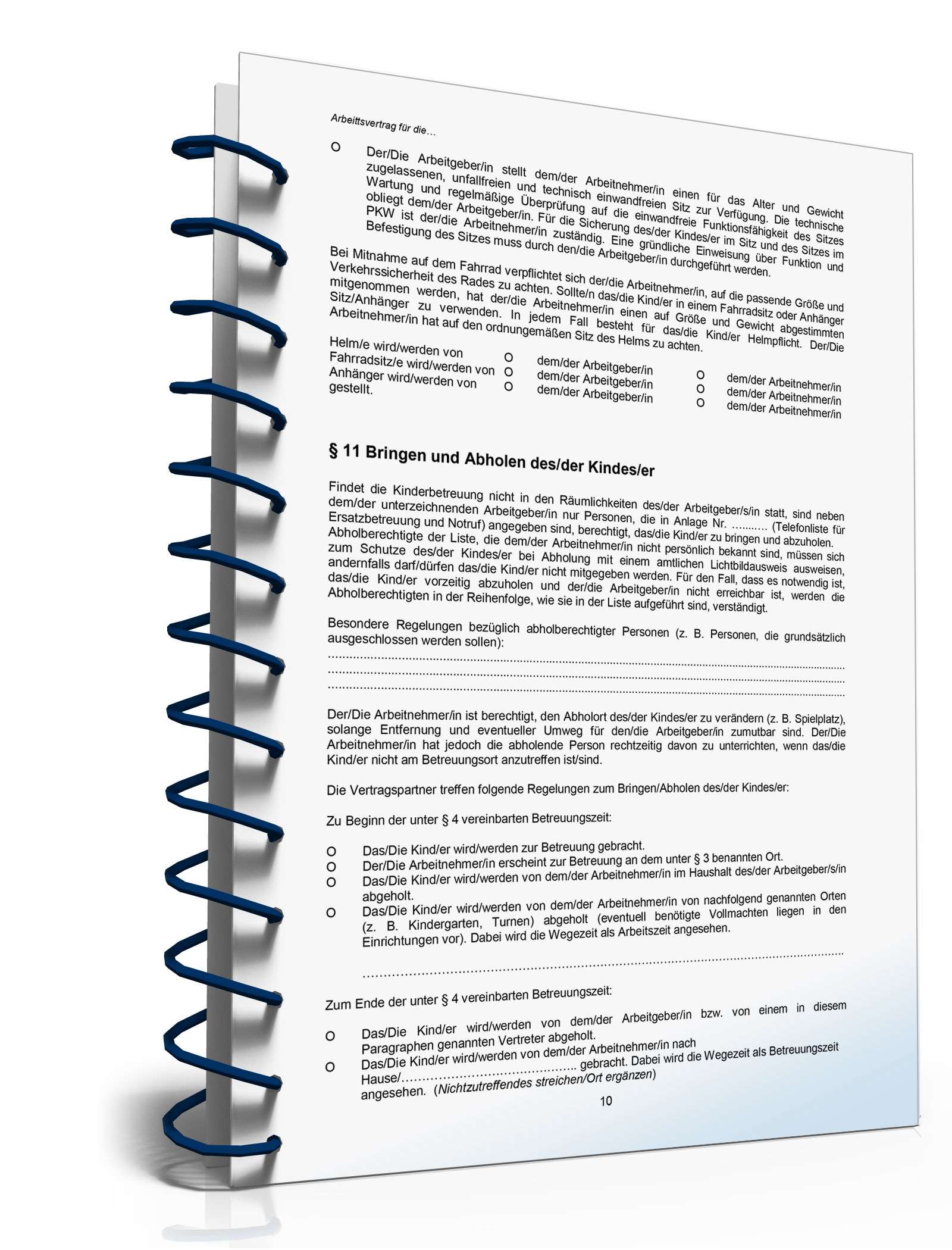 Ratgeber zum Arbeitsvertrag in der Kinderbetreuung  PDF. Seite: 10