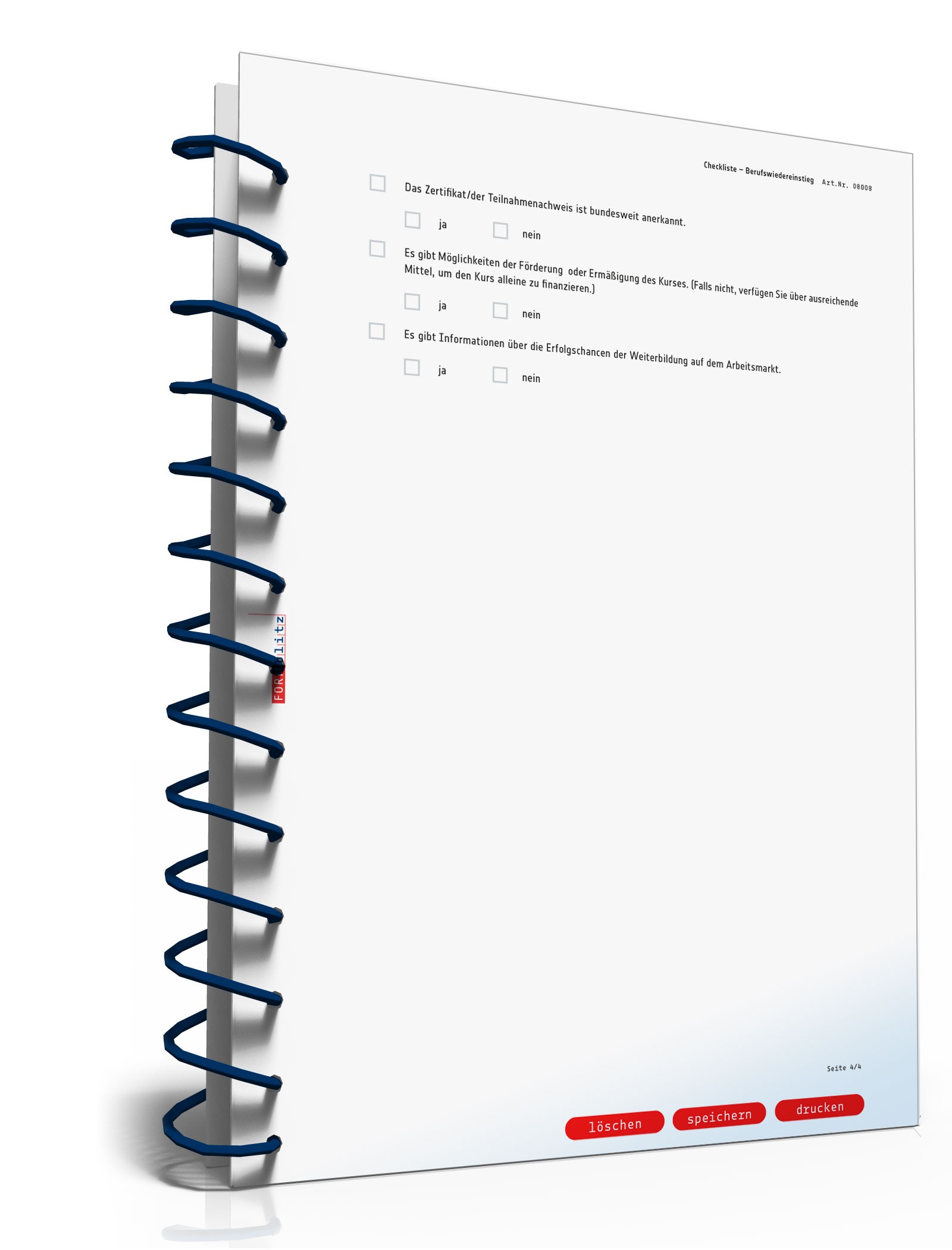 Checkliste Wiedereinstieg Beruf  PDF. Seite: 4