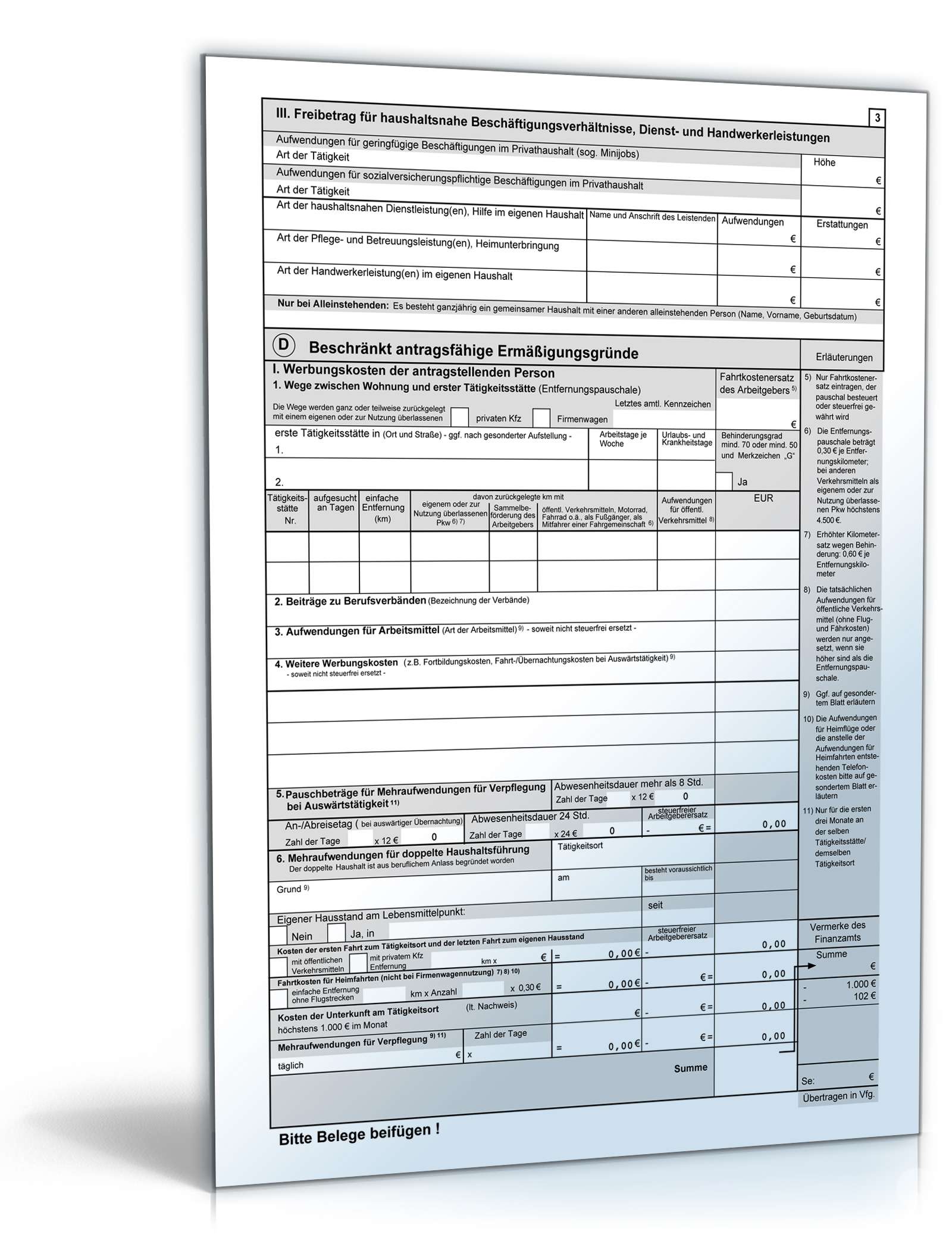 Antrag auf Lohnsteuer-Ermäßigung 2014 PDF. Seite: 3