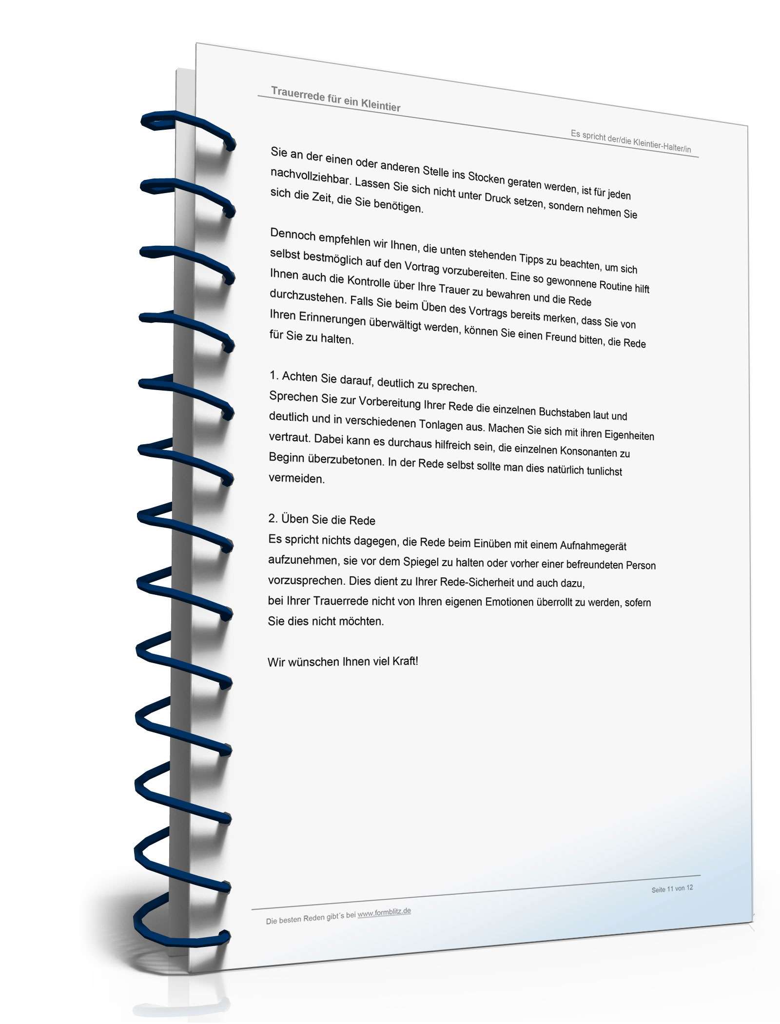 Trauerrede für ein Kleintier  Word. Seite: 11