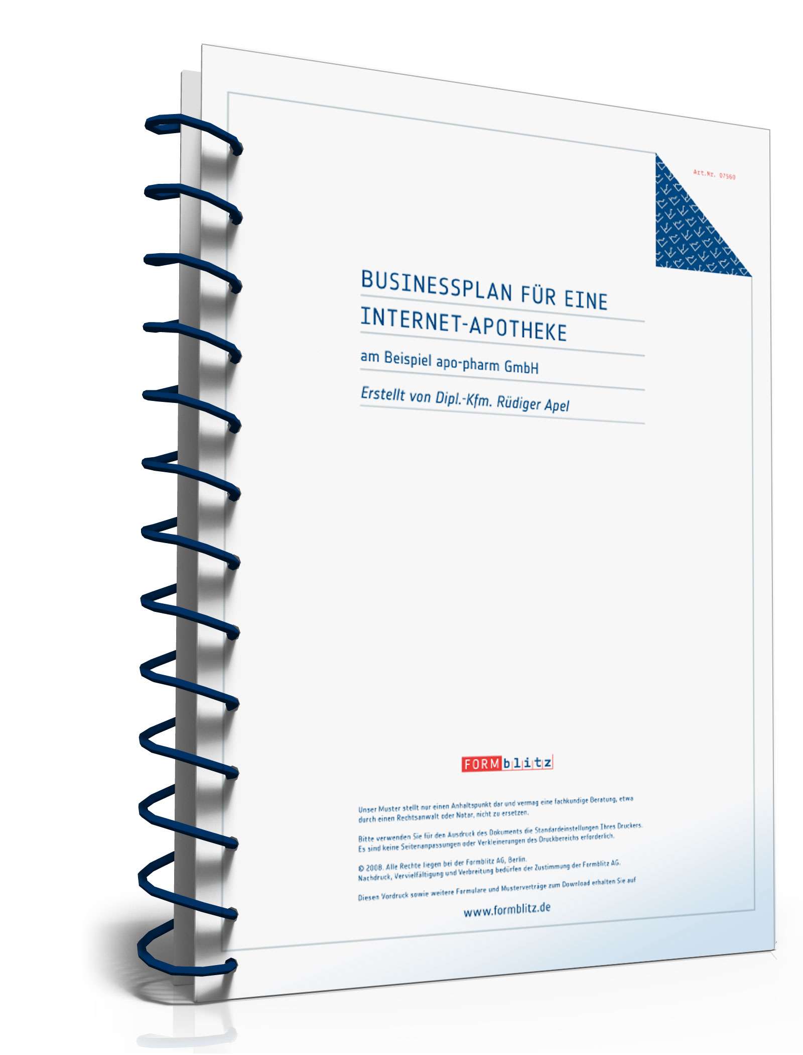 Businessplan Internet-Apotheke Excel. Seite: 2