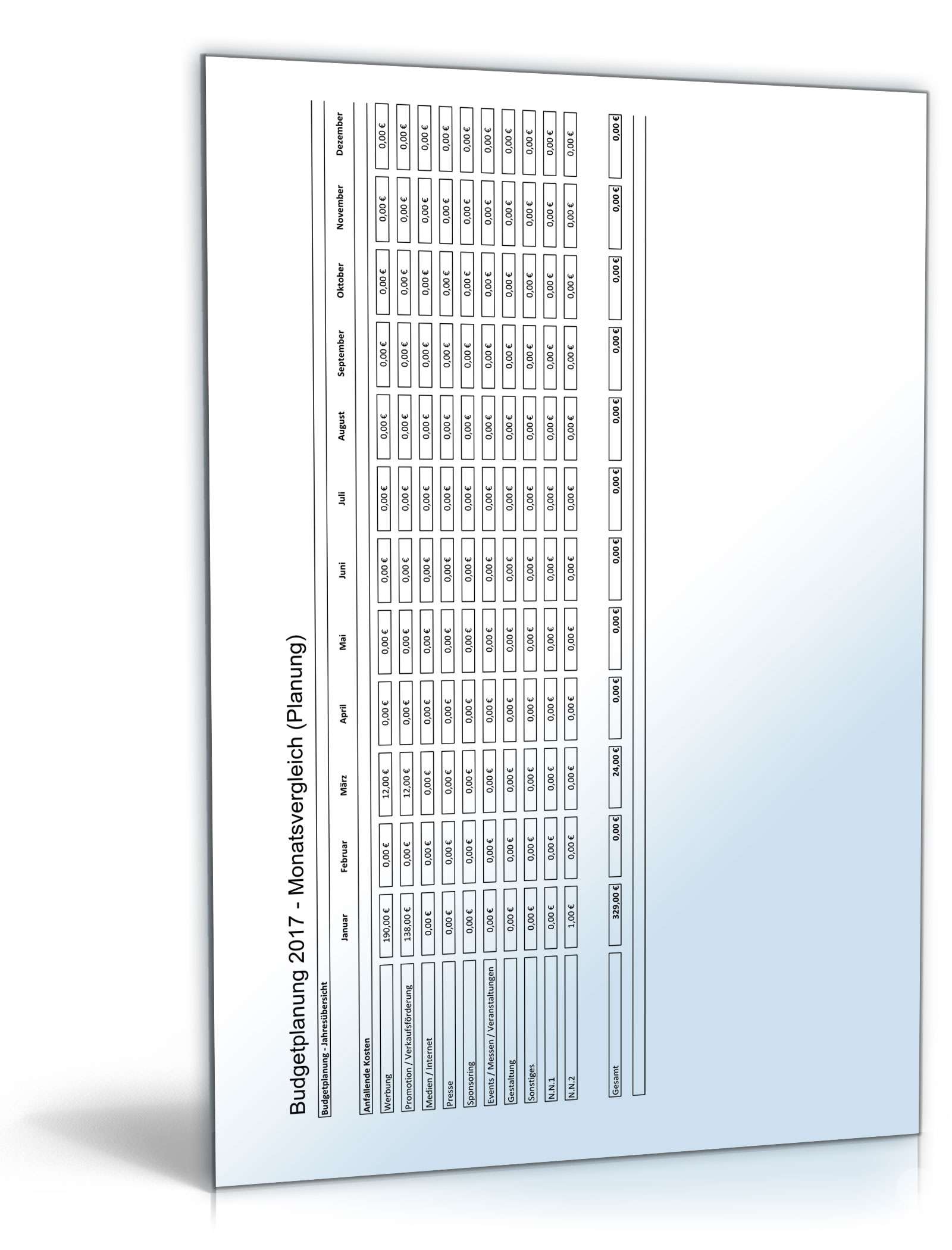 Budgetplanung Excel. Seite: 4