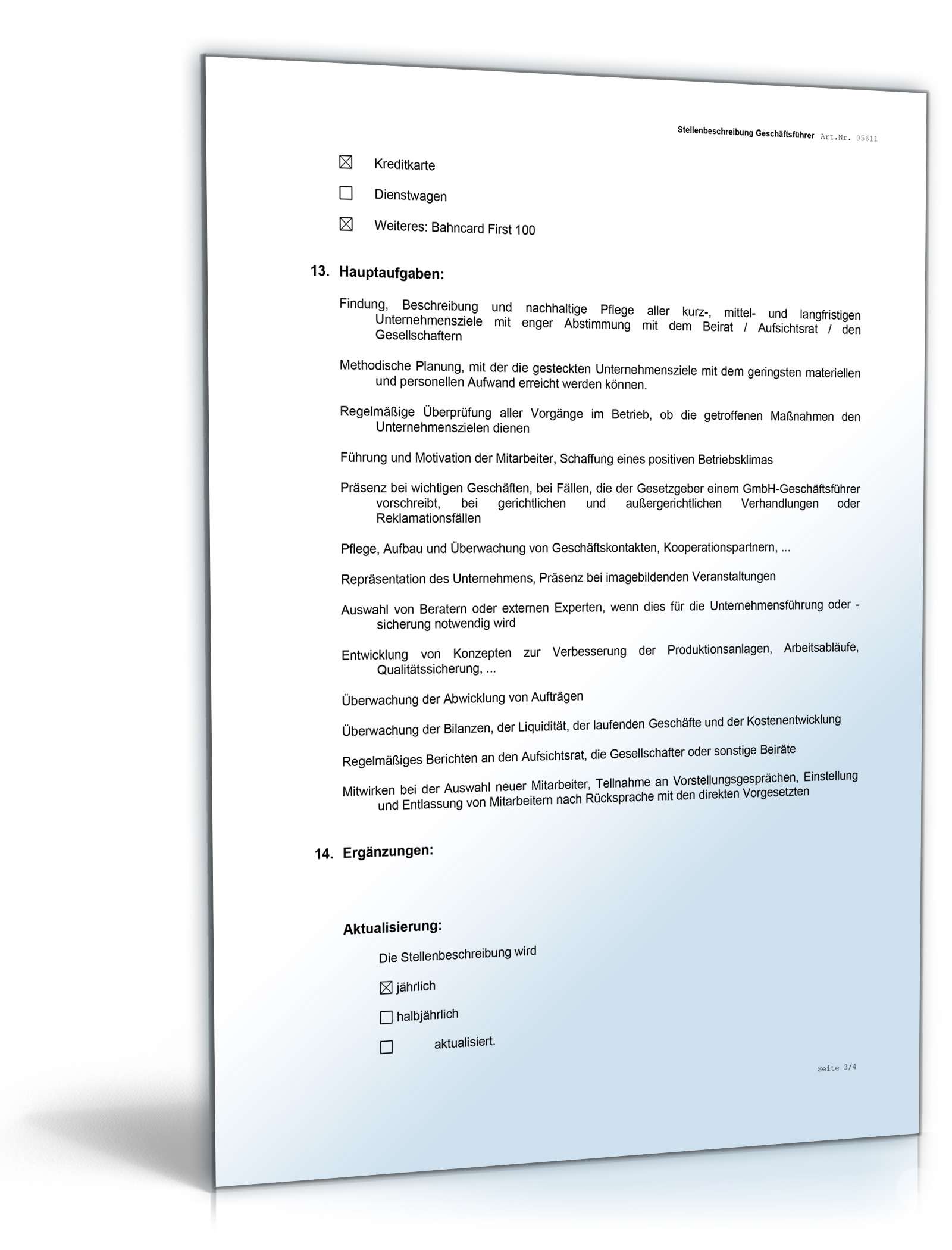 Stellenbeschreibung Geschäftsführer/-in Word. Seite: 3