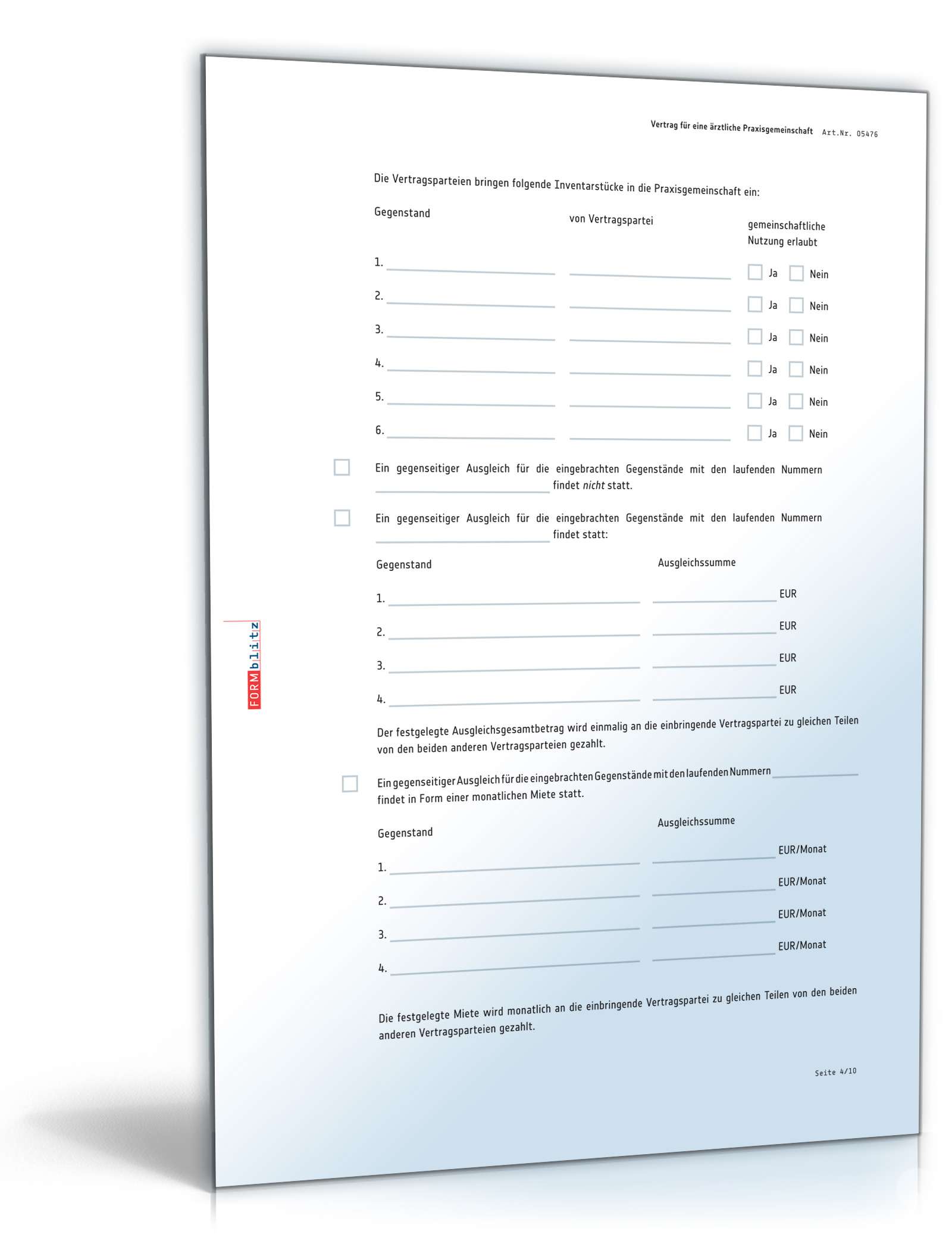 Vertrag Praxisgemeinschaft Ärzte PDF. Seite: 4