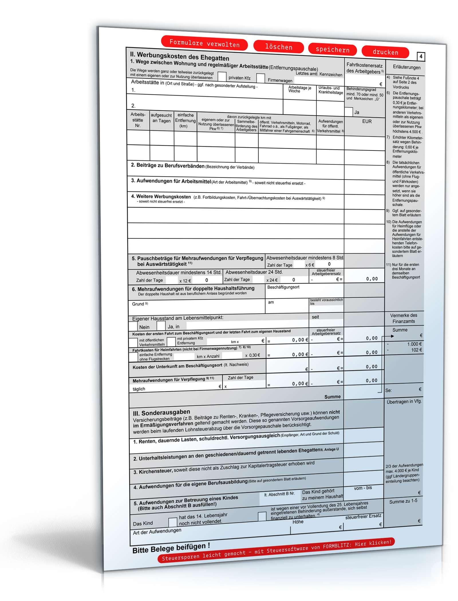 Antrag auf Lohnsteuer-Ermäßigung 2013 PDF. Seite: 4