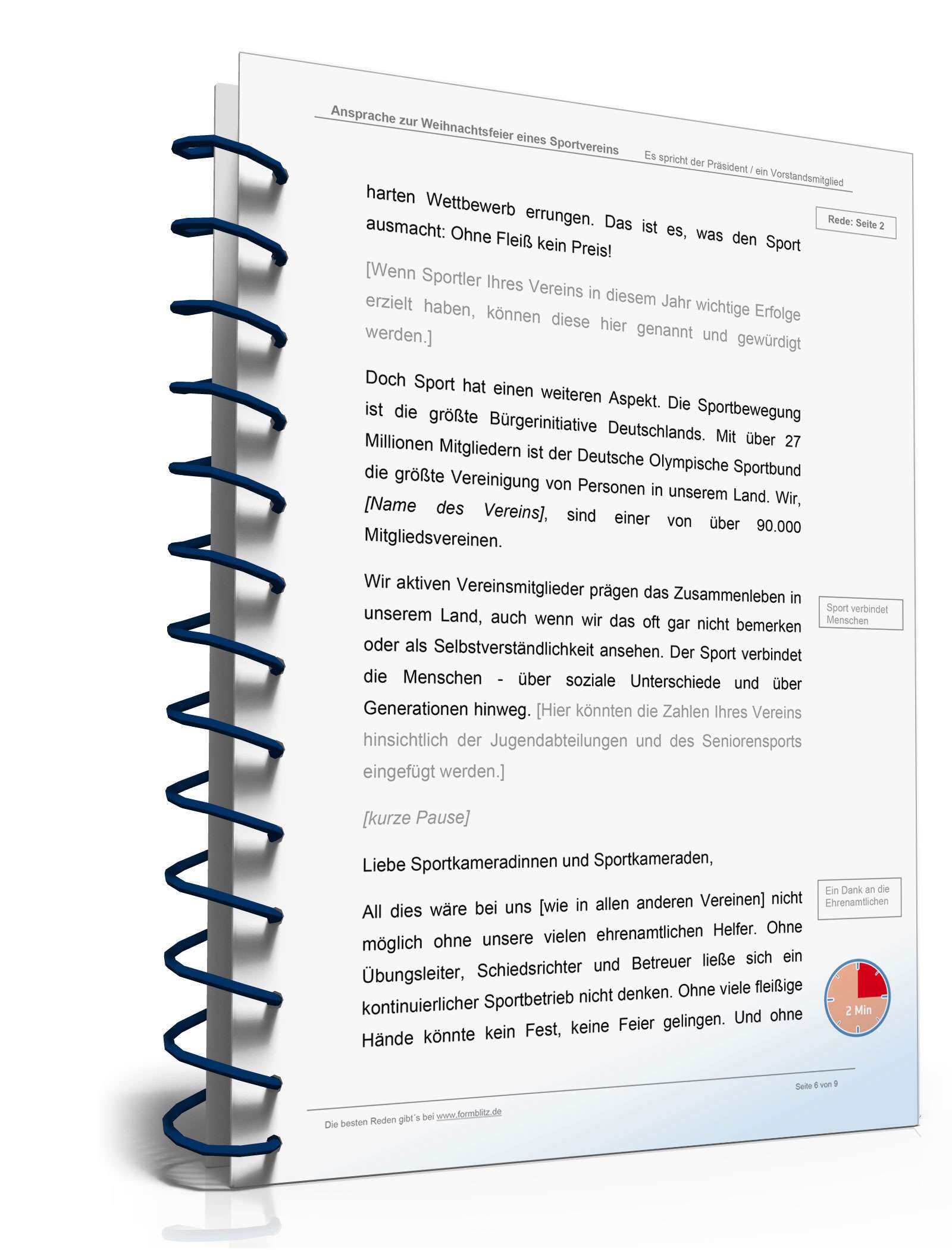 Rede Weihnachtsfeier im Sportverein Word. Seite: 6