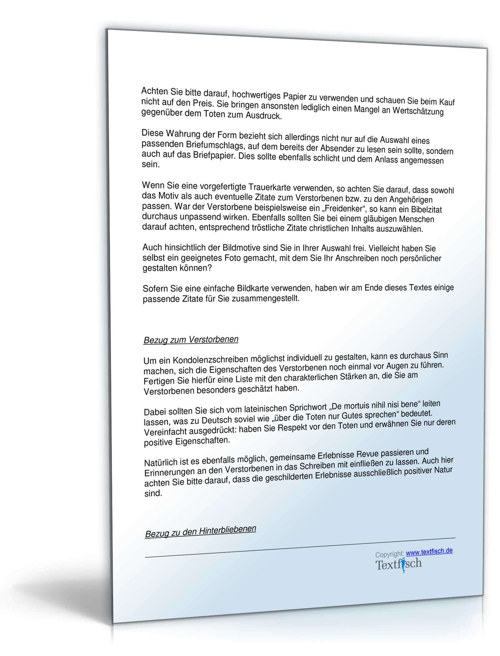 Kondolenzschreiben Tod eines Elternteils im Familien- oder Freundeskreis PDF. Seite: 4