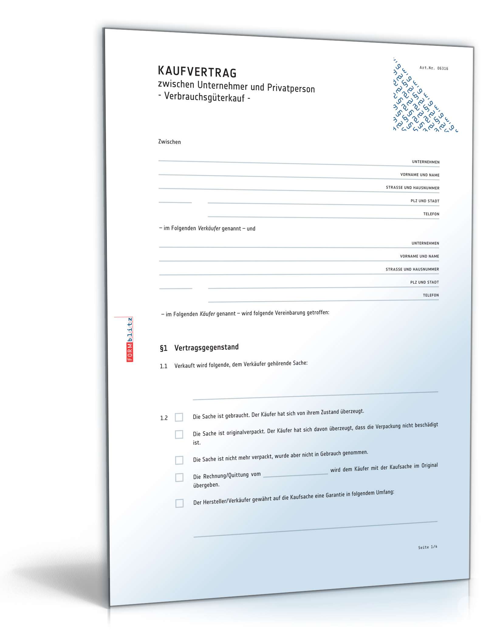 Kaufvertrag Verbrauchsgüterkauf Word