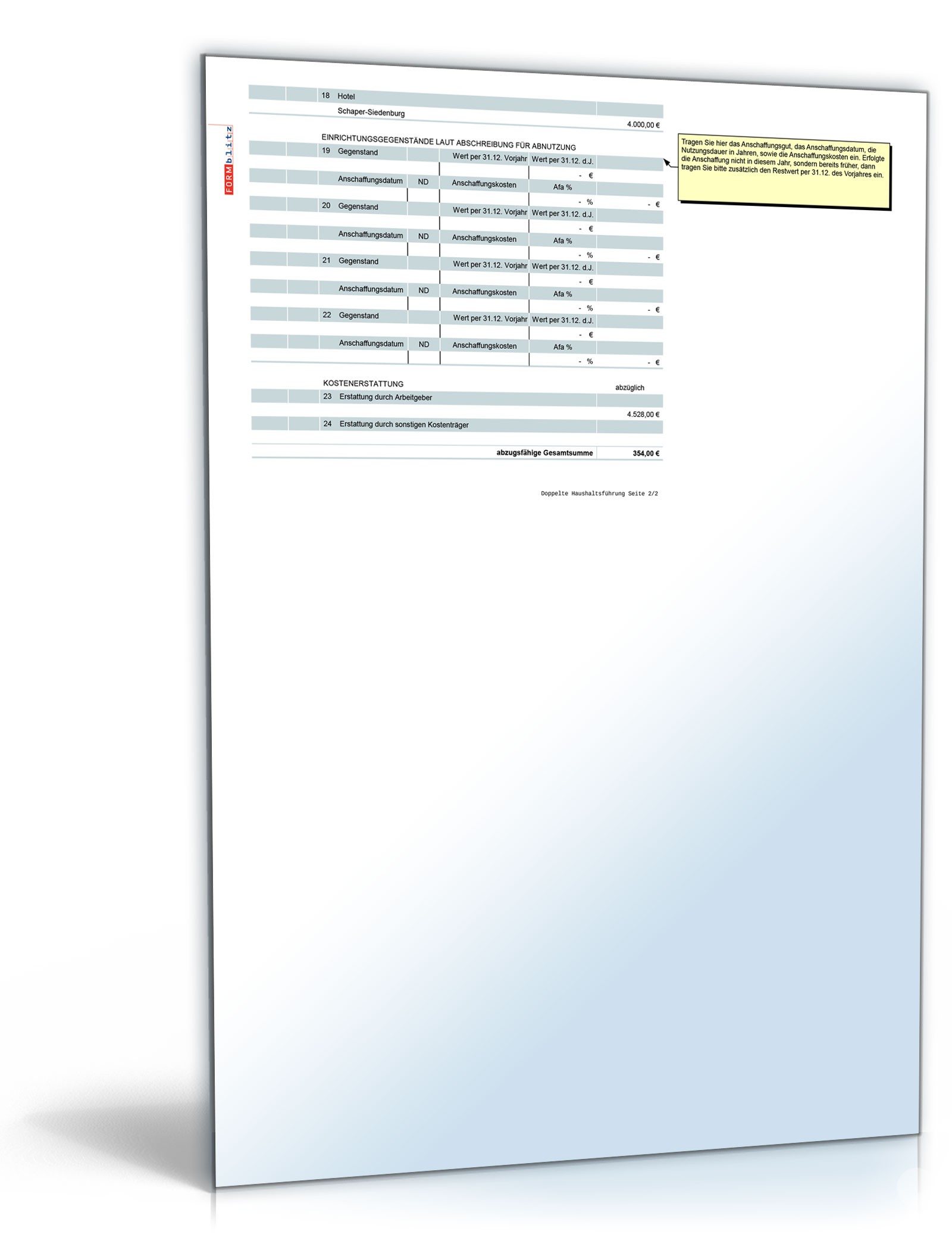 Toolbox Steuer Excel. Seite: 8