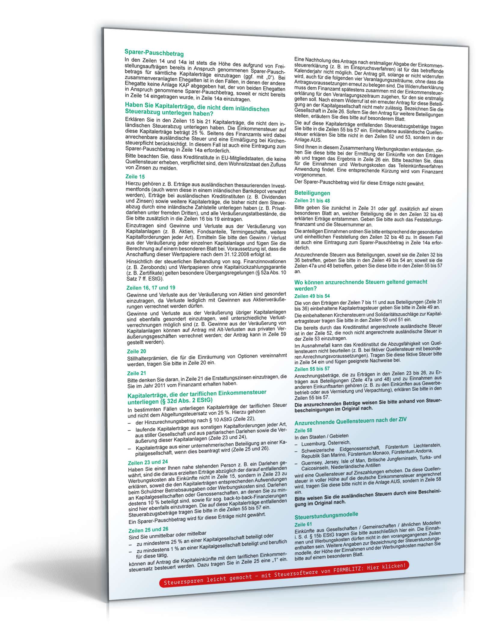 Anleitung Anlage KAP 2011 PDF. Seite: 2