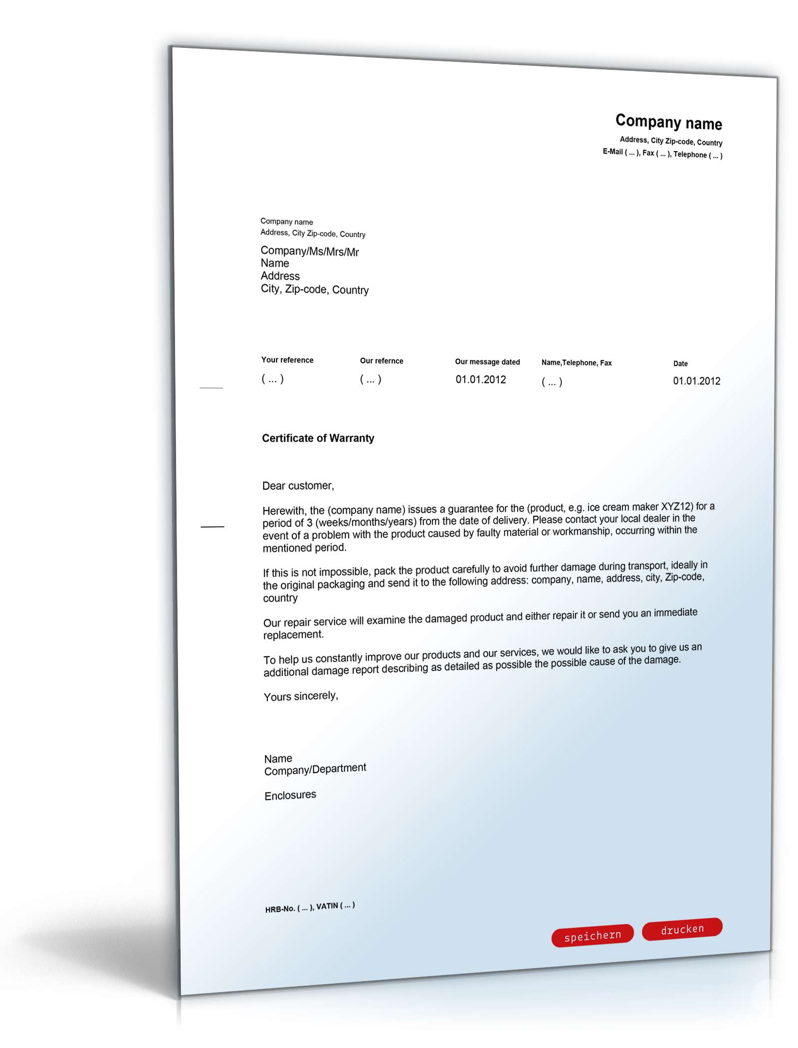 Garantieerklärung englisch/deutsch PDF