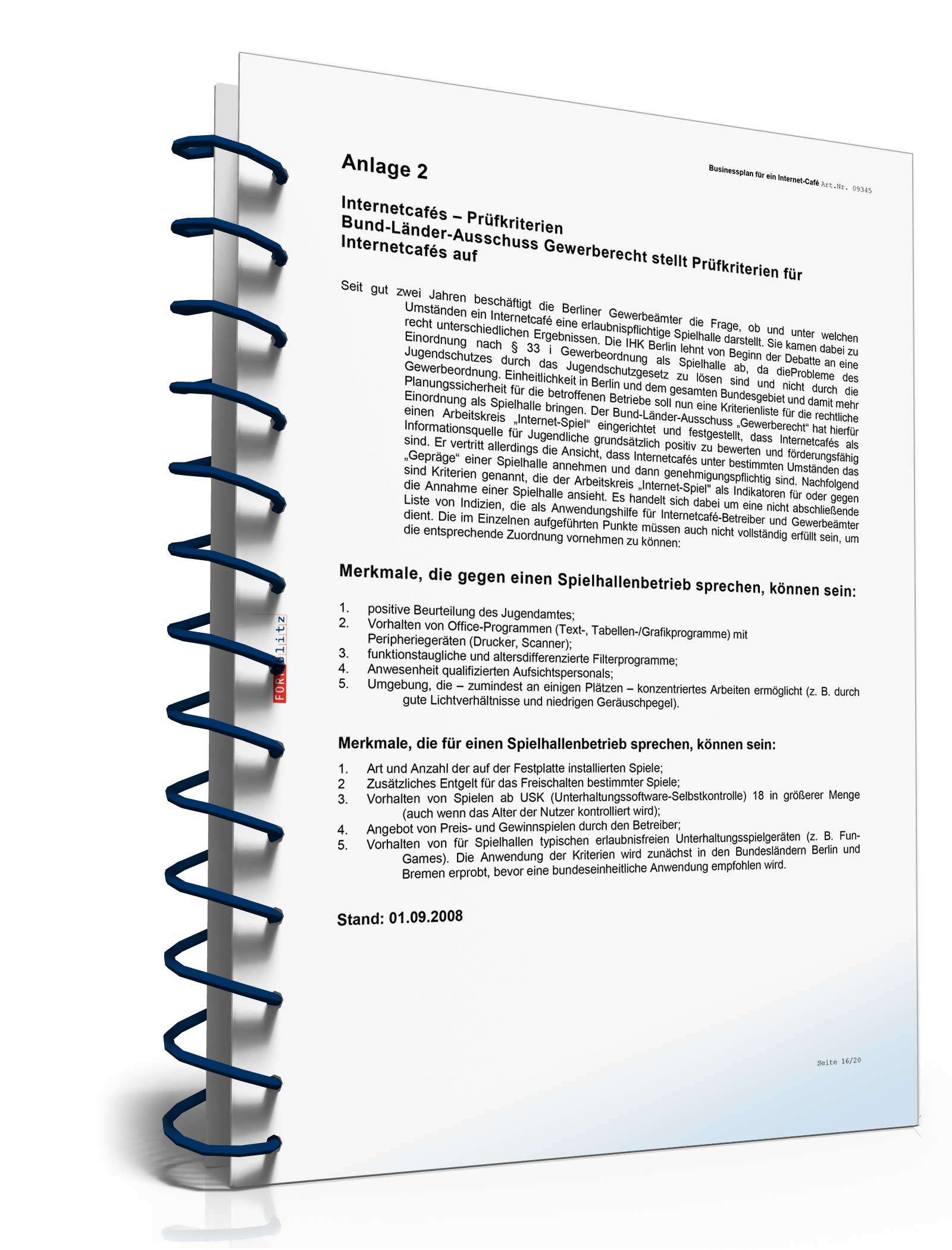 Businessplan Internetcafé Excel. Seite: 18