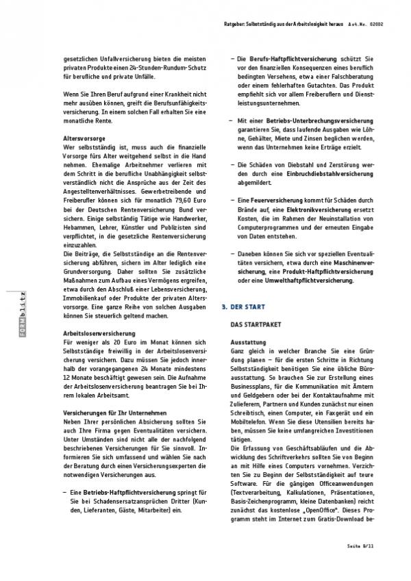 Selbstständig aus der Arbeitslosigkeit Excel. Seite: 4